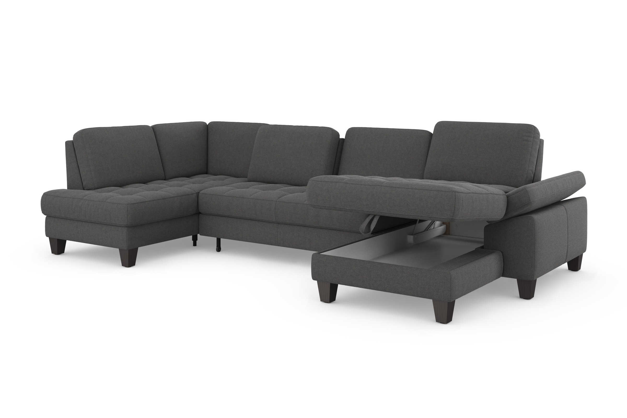 sit&more Wohnlandschaft »Westham U-Form«, wahlweise mit Bettfunktion, Bettkasten, Sitztiefenverstellung