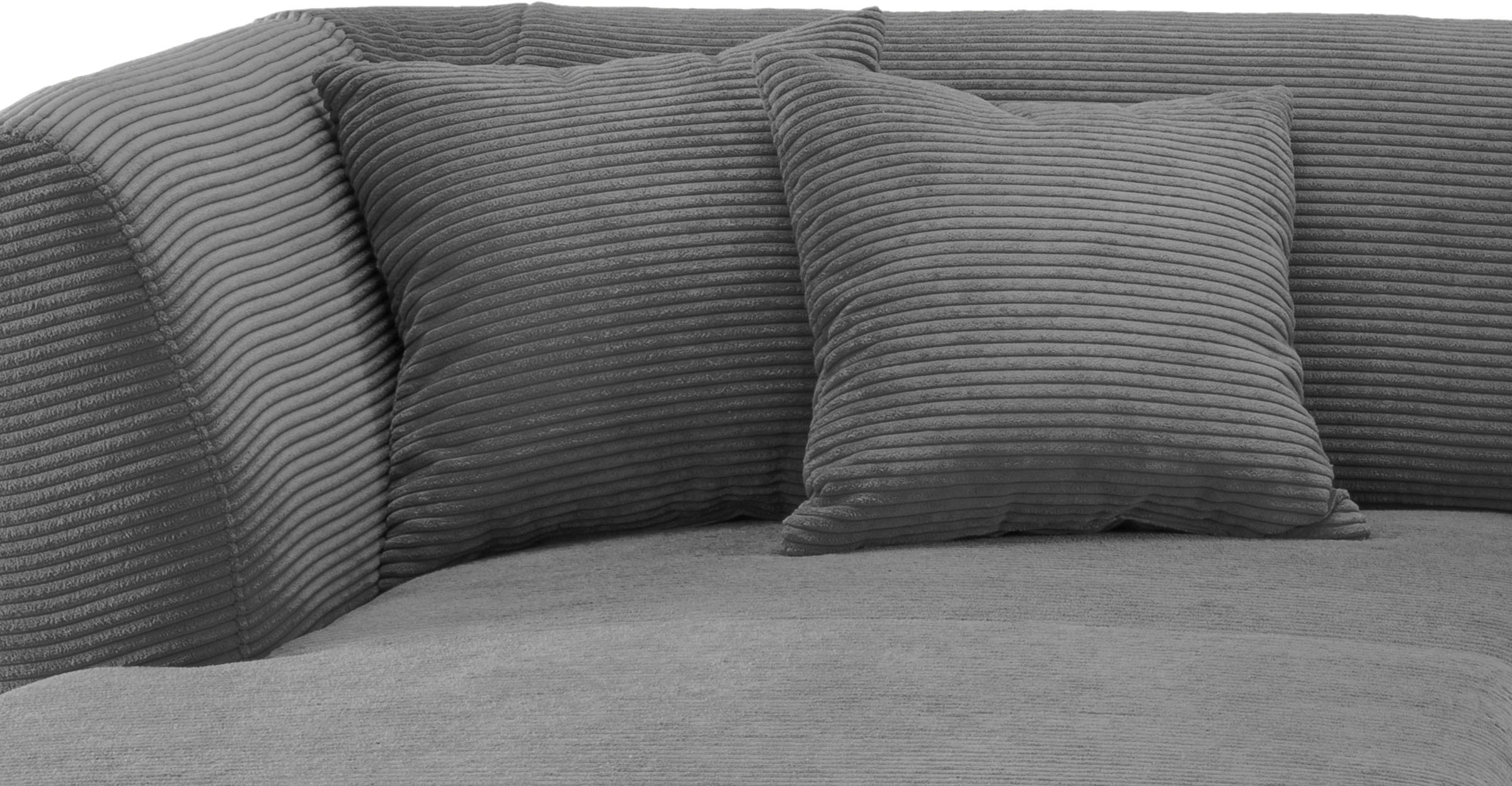 INOSIGN Ecksofa »Colori L-Form«, Holzfußfarbe wählbar, inkl. 4x Zierkissen