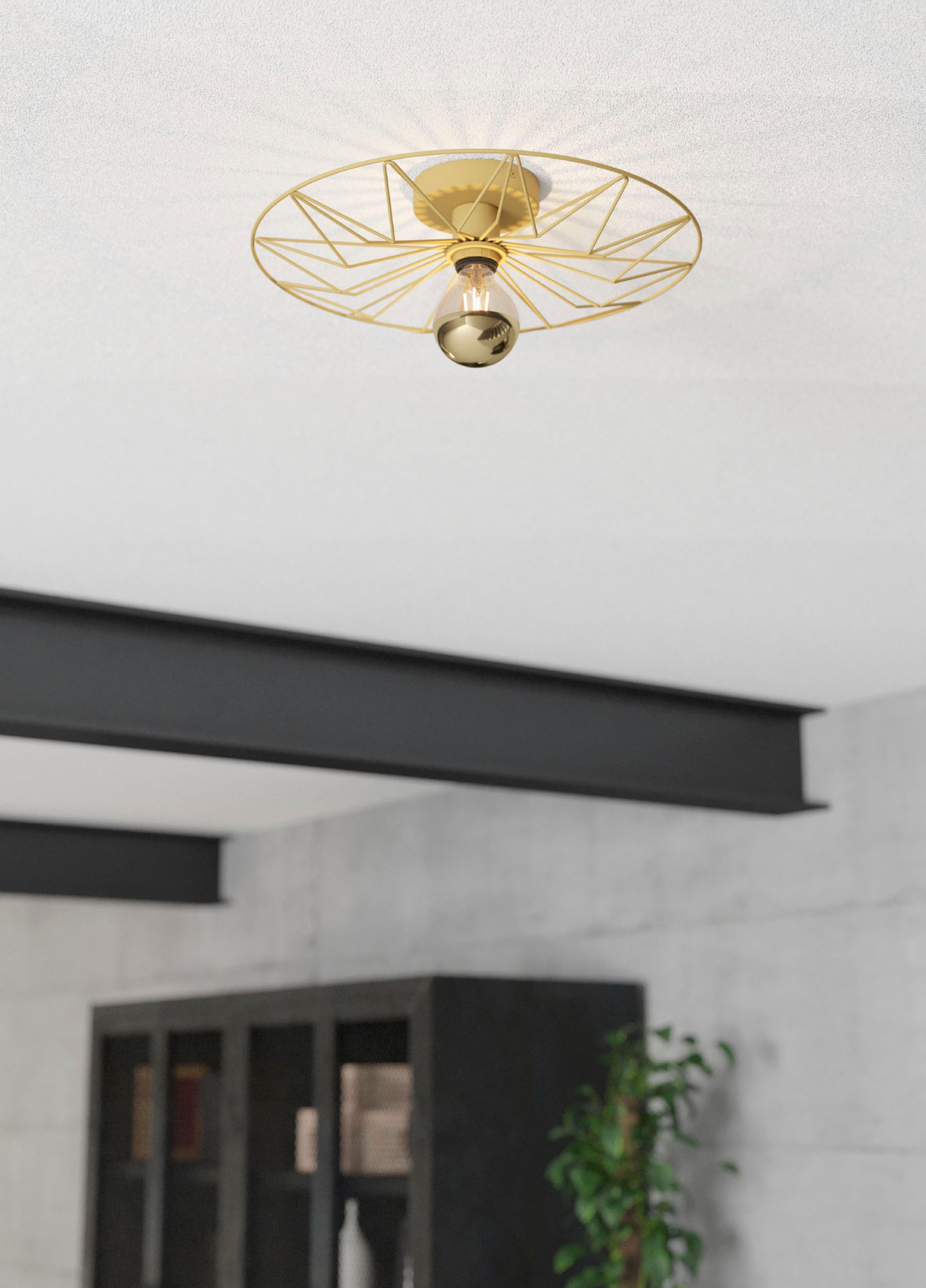 EGLO Deckenleuchte »CASTANUELO«, Leuchtmittel E27 | Leuchtmittel wechselbar-ohne Leuchtmittel, Deckenleuchte in gold aus Stahl - exkl. E27 - 40W