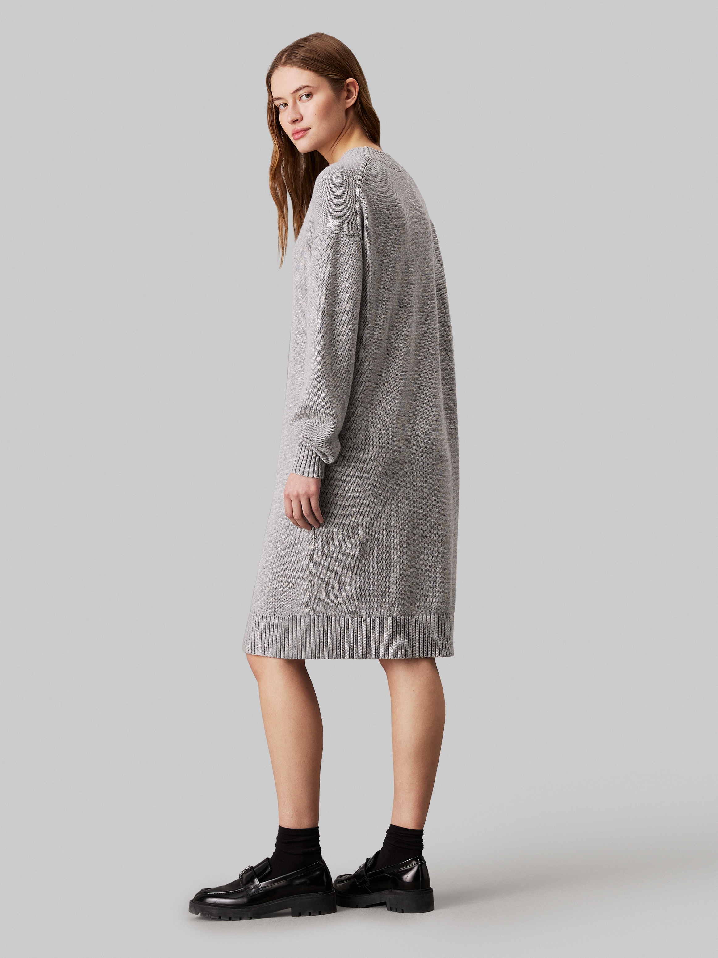 Calvin Klein Jeans Sweatkleid »CK INTARSIA LOOSE SWEATER DRESS«, mit Logostickerei