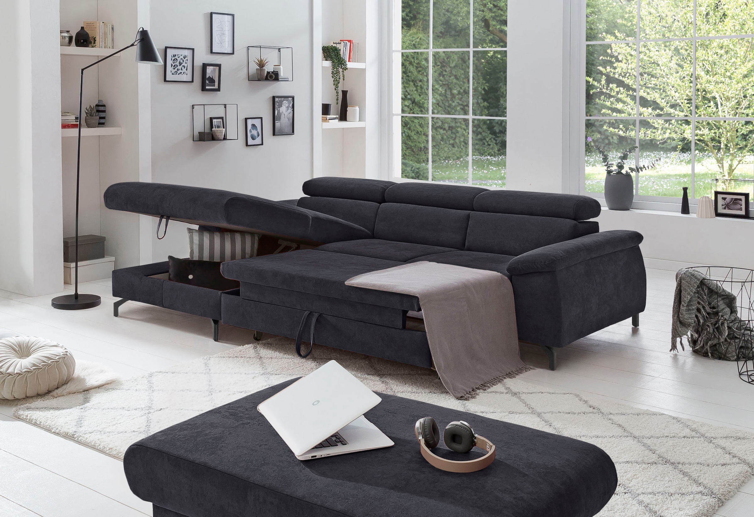 COTTA Ecksofa »Kitty L-Form«, mit Kopfteilverstellung, wahlweise mit Bettfunktion & Bettkasten