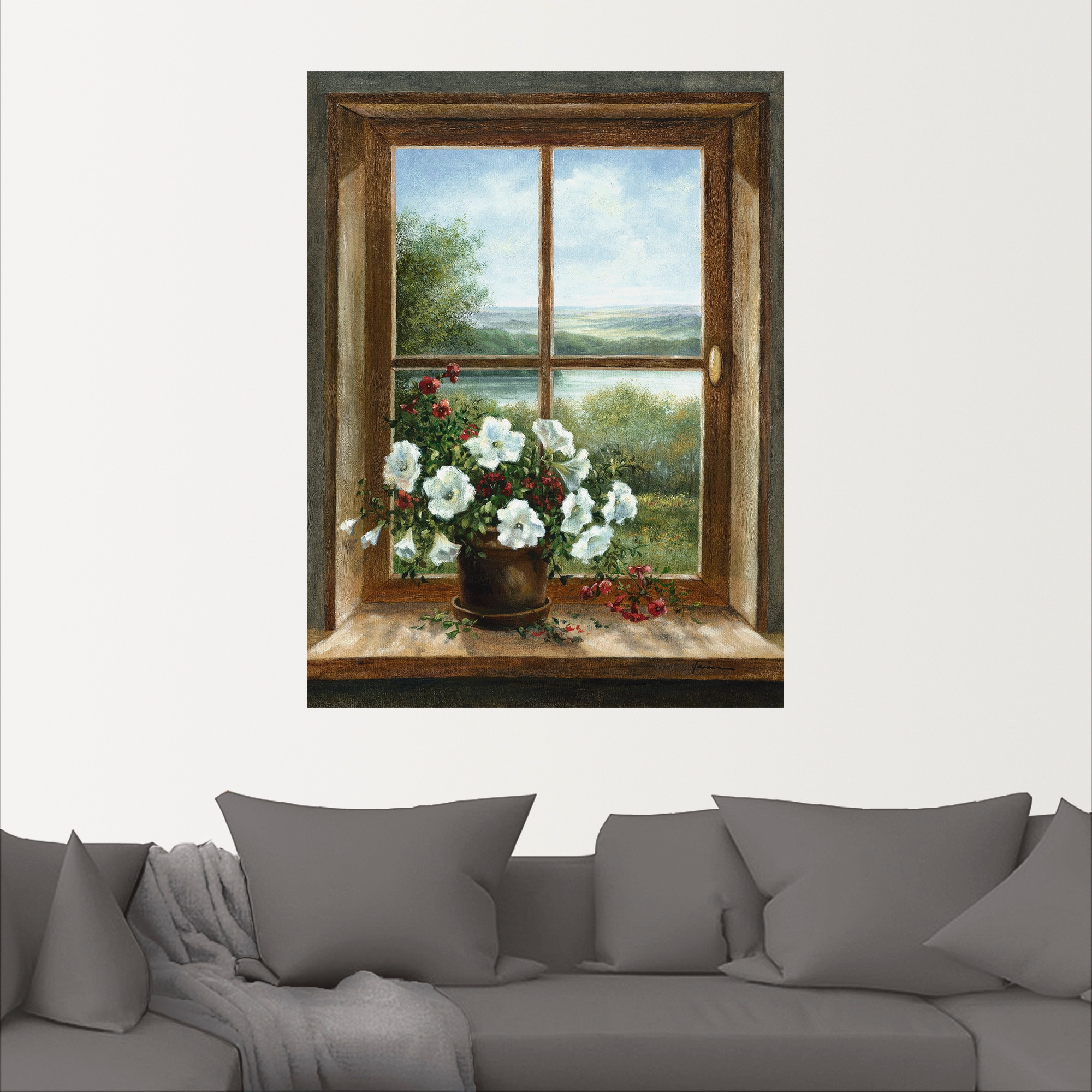 Artland Wandbild »Blumen am Fenster«, Arrangements, (1 St.), als Alubild, O günstig online kaufen