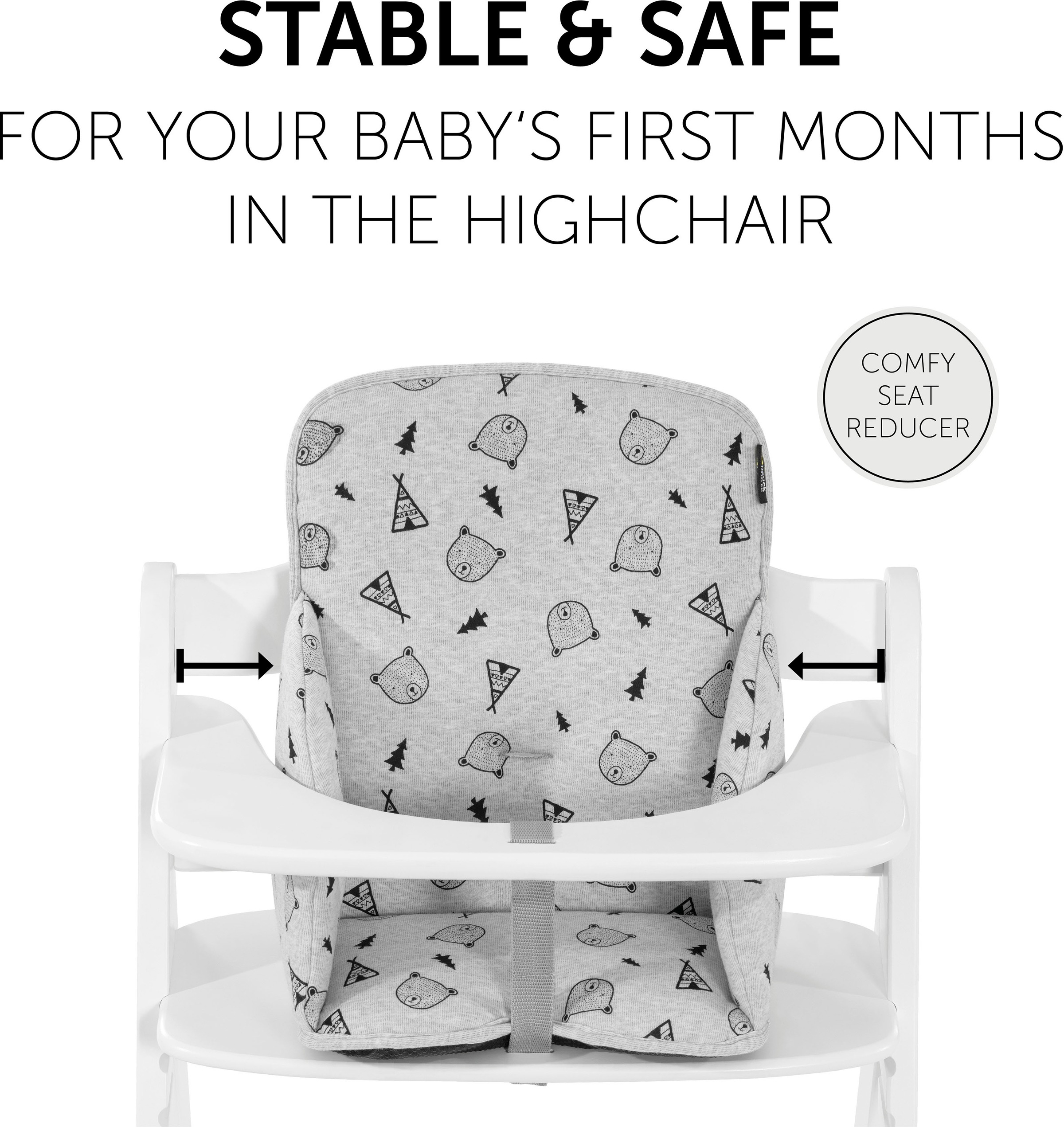 Hauck Sitzverkleinerer »Alpha Cosy Select, nordic grey«, für den ALPHA+ Holzhochstuhl