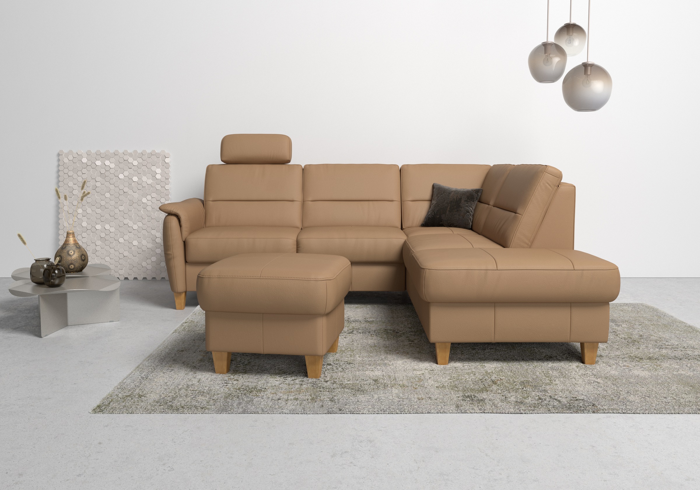 Home affaire Ecksofa »Palmera L-Form«, Federkern, wahlweise mit Bettfunktio günstig online kaufen