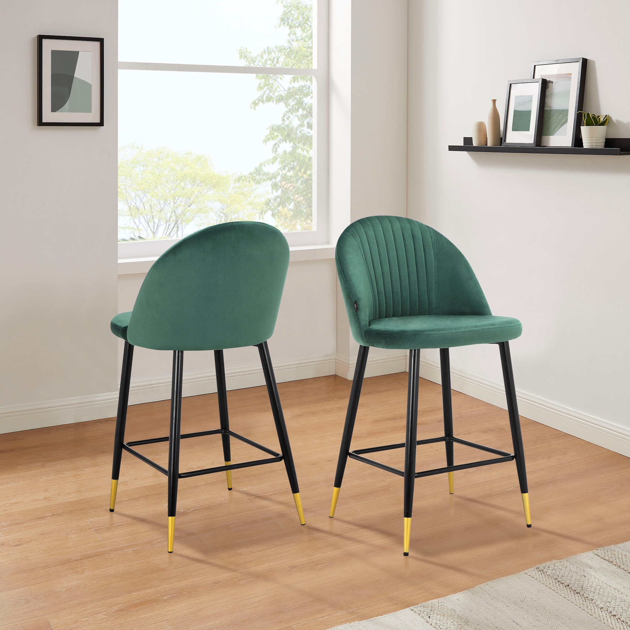 Leonique Bistrostuhl »Embrosse« () 2 Stk. Samtvelours mit Sitz und Rücken g günstig online kaufen