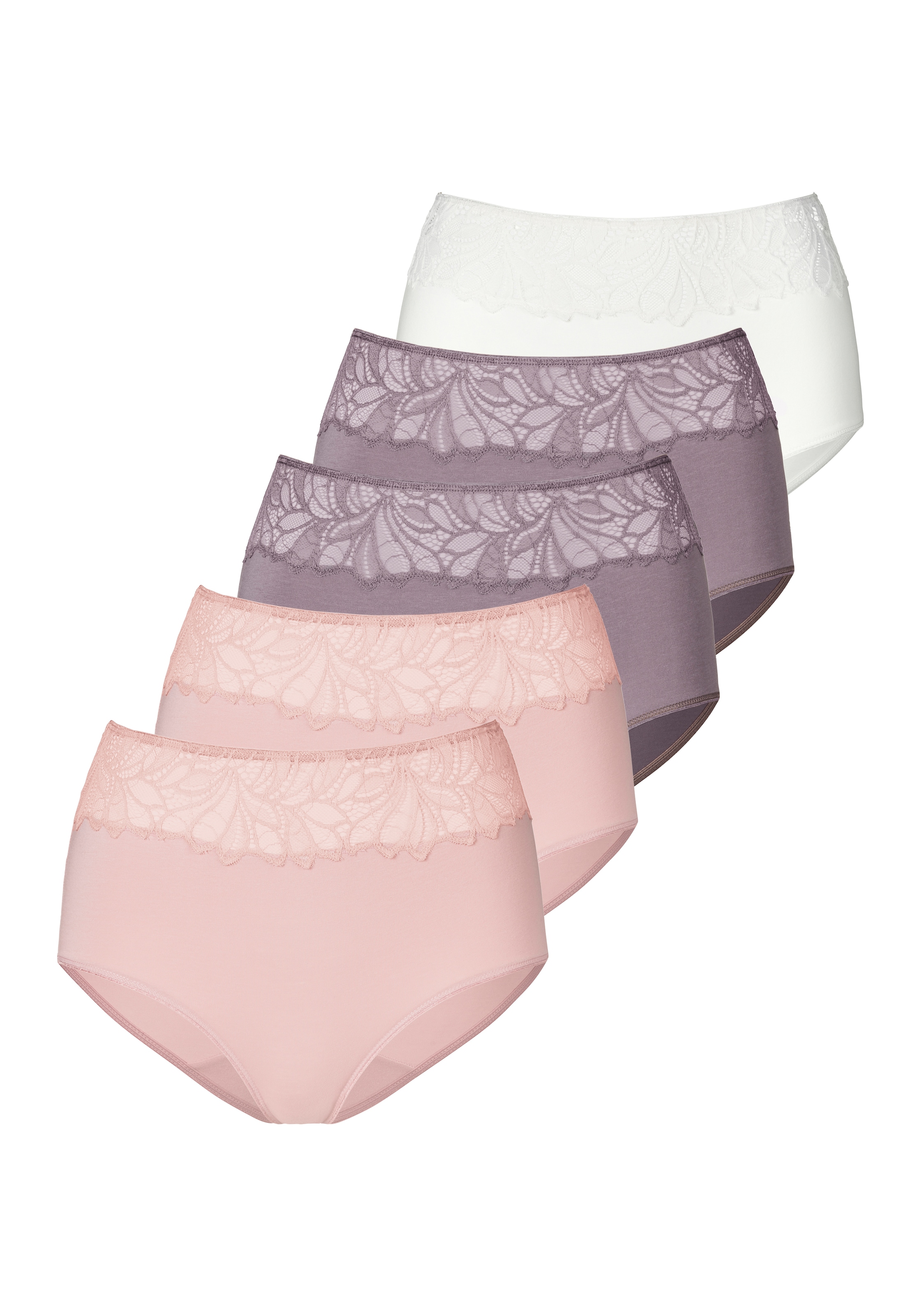 Vivance Taillenslip, (Packung, 5 St.), mit floraler Spitze vorn