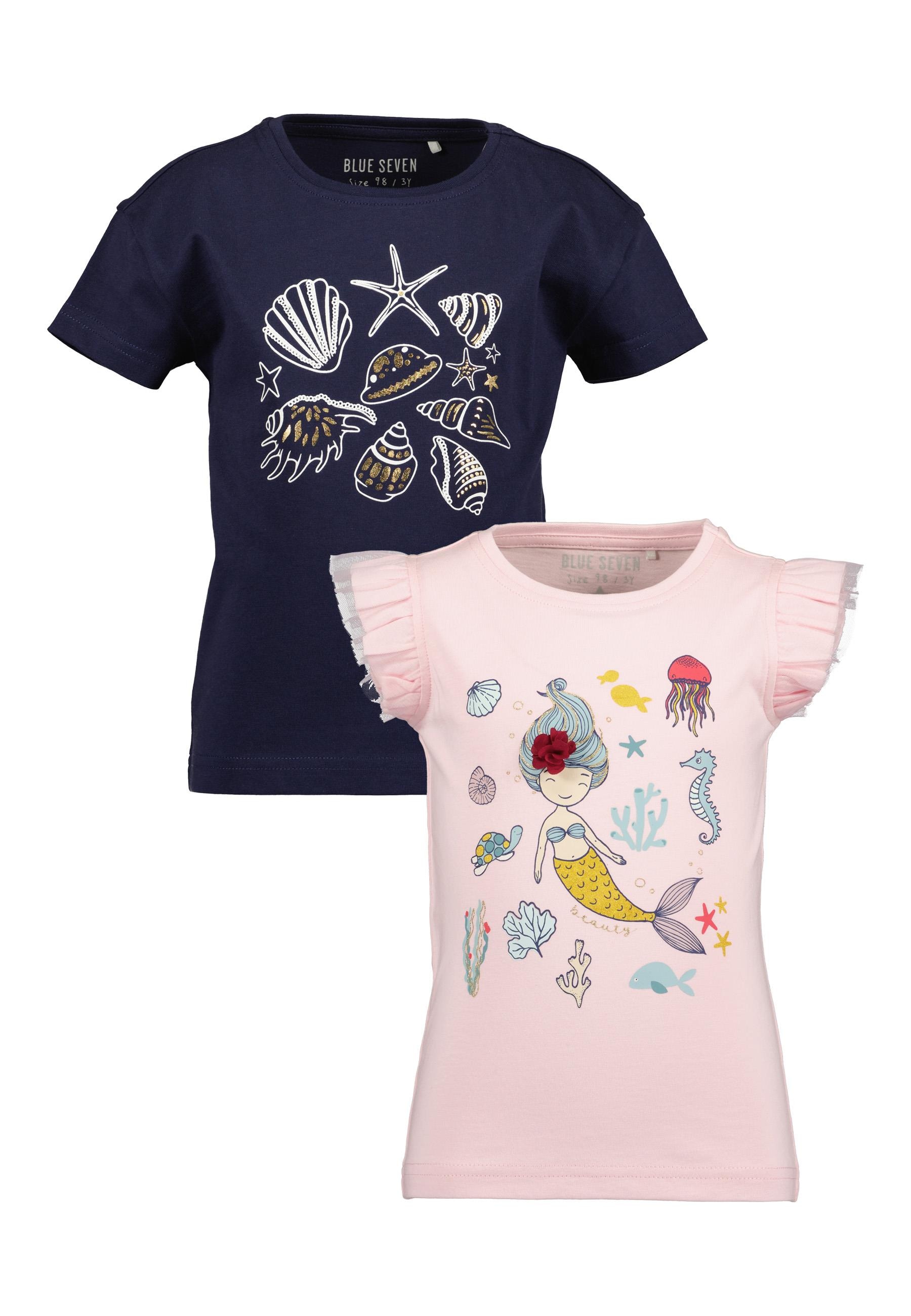 Blue Seven T-Shirt, (Packung, 2 tlg.), mit maritimen Frontmotiven mit Glitzerdetails