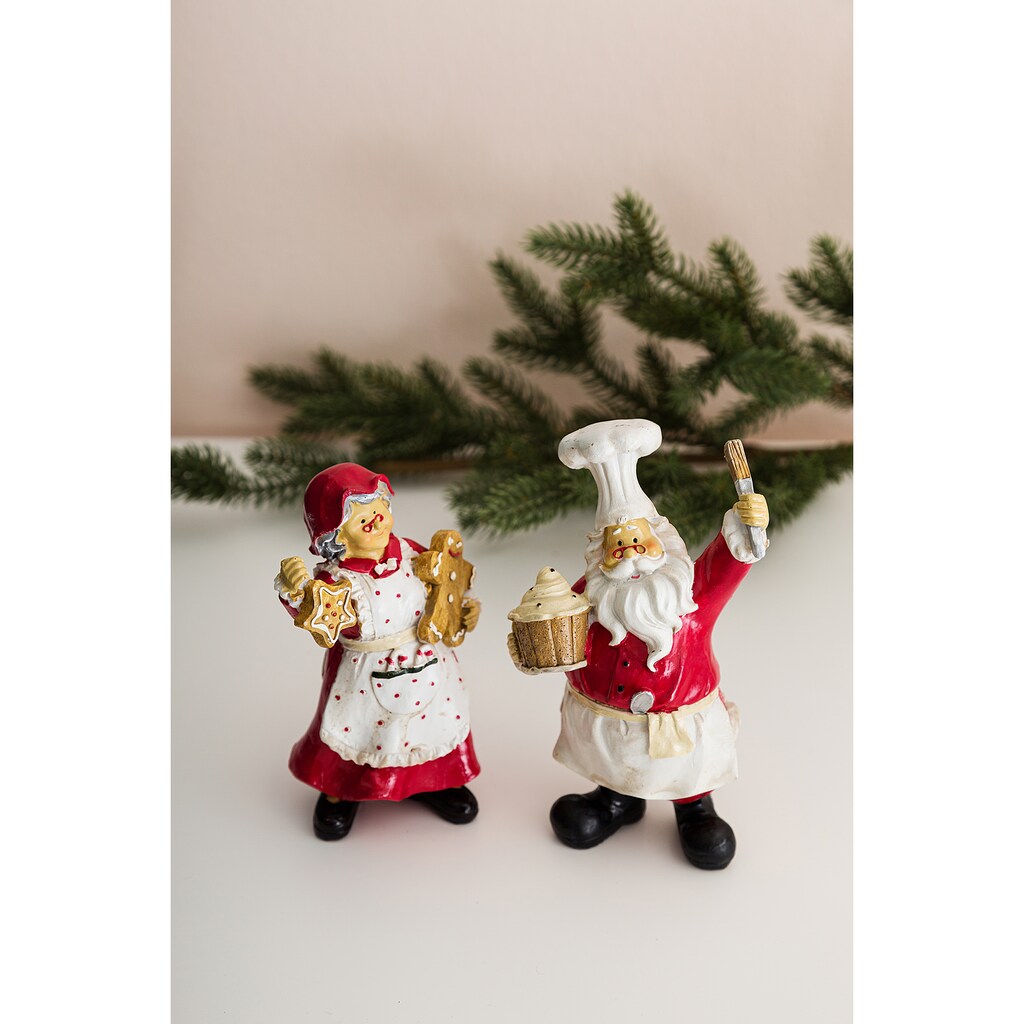 Myflair Möbel & Accessoires Weihnachtsfigur »Weihnachtsdeko rot«, Weihnachtspaar, Höhe ca. 18 cm