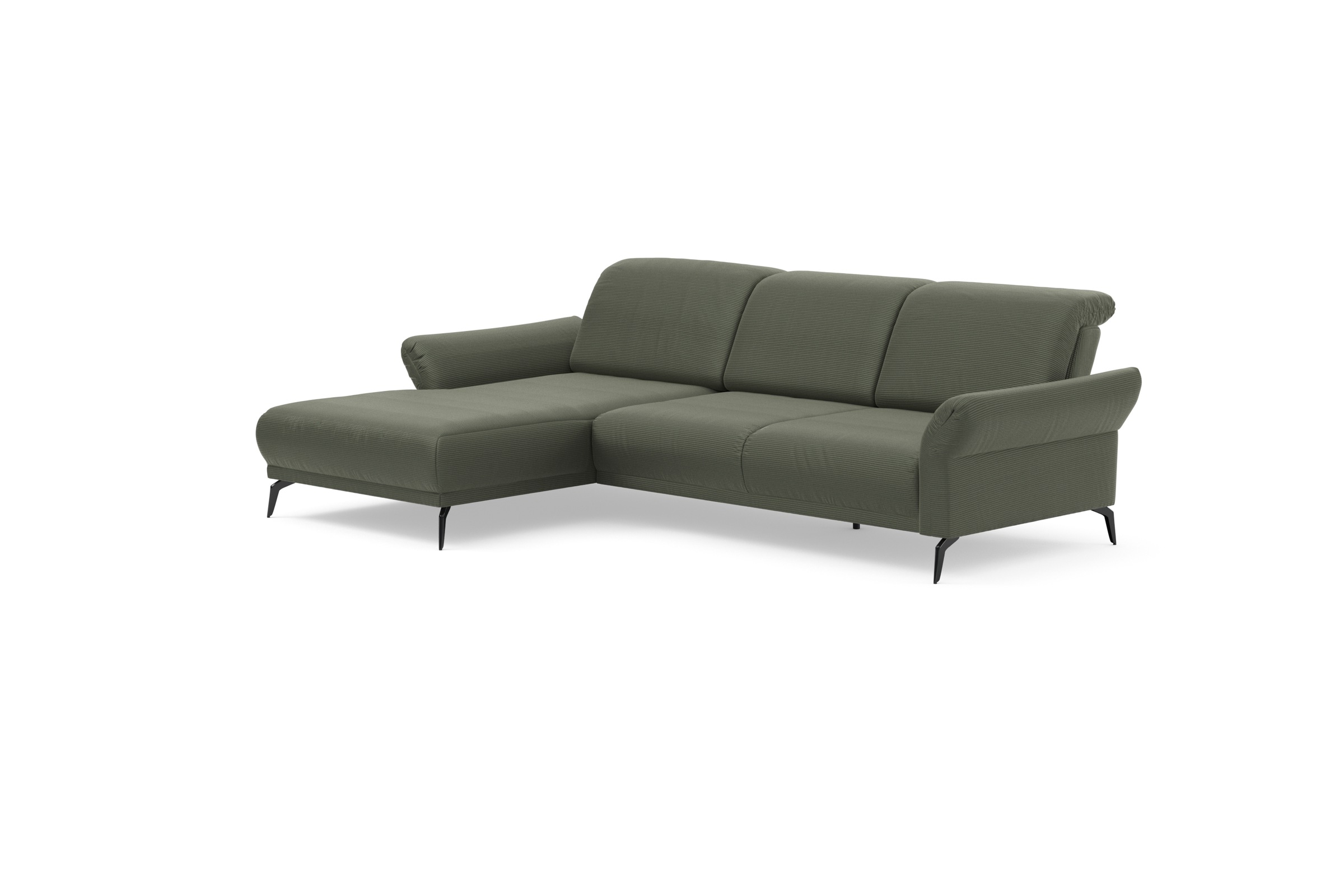 INOSIGN Ecksofa »Coco L-Form«, Sitztiefen-, Arm- und Kopfteilverstellung, Cord-Bezug, Fußhöhe 15 cm