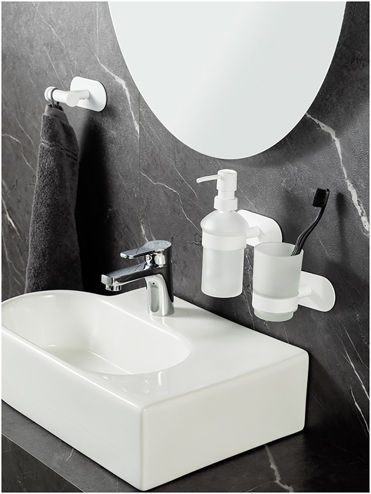 WENKO Doppelhaken »Turbo-Loc® Modell Duo Orea« aus Edelstahl für Handtücher, Befestigen ohne Bohren