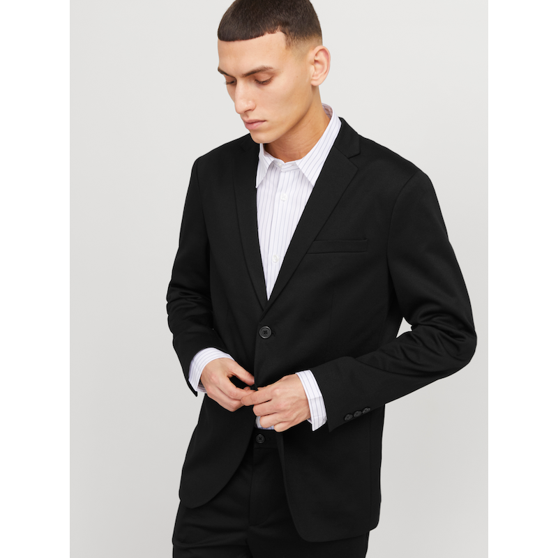 JACK & JONES Sakko »JPRJAXON Jersey Blazer mit Stretch für stylischen Look« meliert, modisch, slim fit, Materialmix black 48 48 Modischer Jersey...