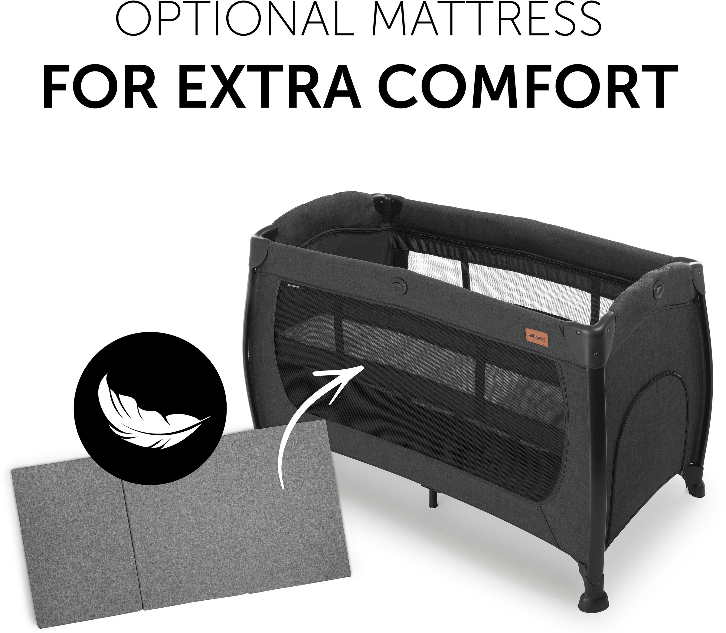 Hauck Baby-Reisebett »Play N Relax Center - melange black«, inkl. Transporttasche