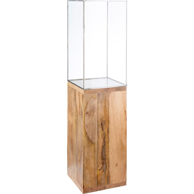GILDE Bodenwindlicht »Kerzenhalter Säule«, (1 St.), mit geöltem Mangoholz, Höhe  ca. 91 cm online kaufen
