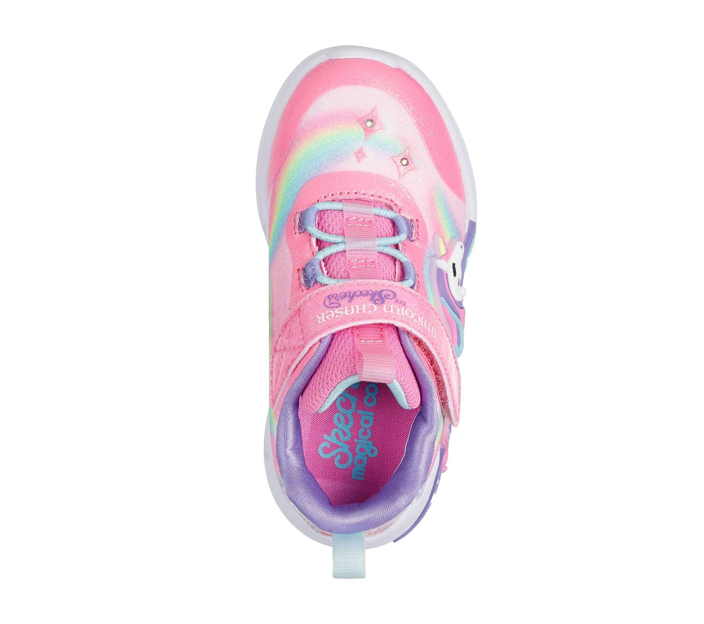 Skechers Lauflernschuh »UNICORN CHASER LIGHTS«  Babyschuh, Blinkschuh m. Einhornmotiv, Größenschablone zum Download