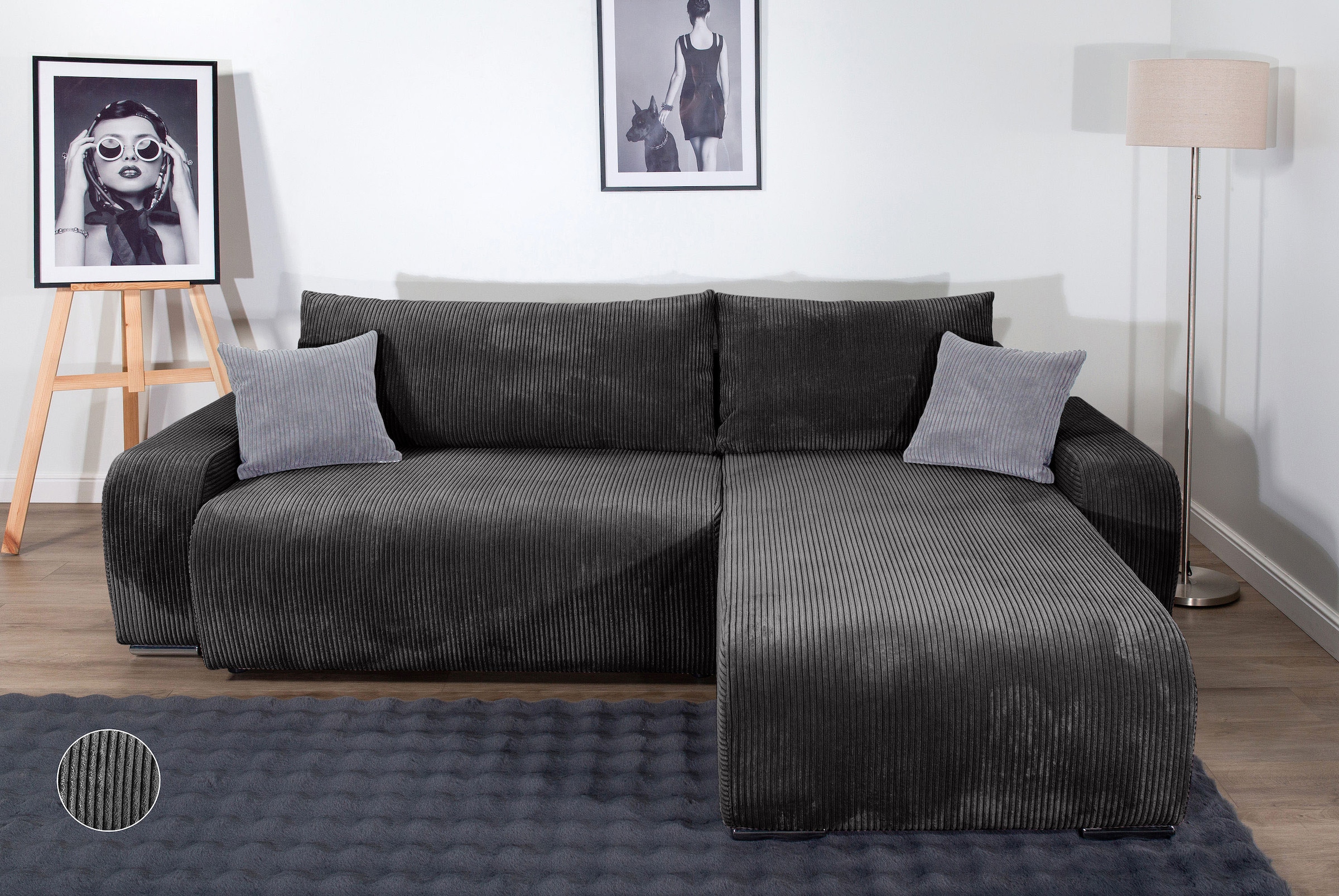 COLLECTION AB Ecksofa »Pia, L-Form, Breite 237 cm, mit Schlaffunktion« inkl günstig online kaufen