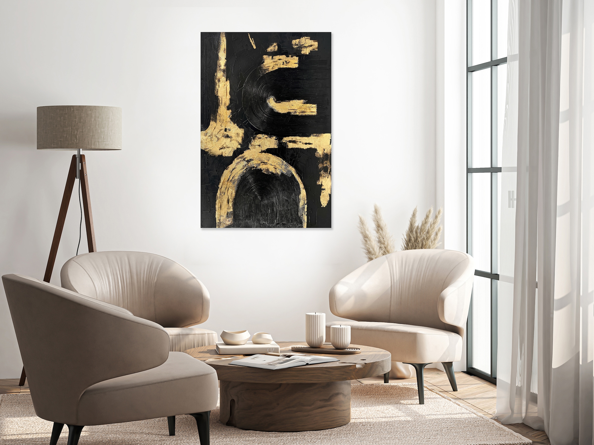 queence Acrylglasbild »Wandbild, Goldbild, Bild Abstrakte Kunst mit Blattgold veredelt« Abstrakte | Fantasy | Kunst Handveredelt mit Blattgold für eine edle und zeitlose Optik.