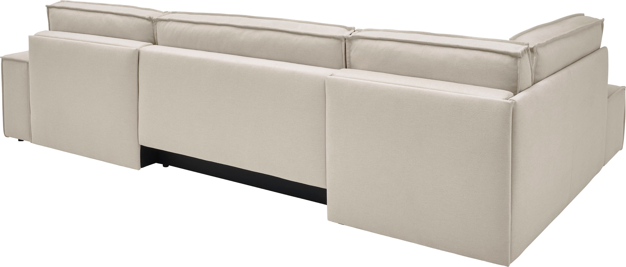 andas Wohnlandschaft »FINNLEY U-Form XXL 329 cm, Schlafsofa, Schlaffunktion m. Bettkasten«, (194/139 cm), Bouclé u. Struktur