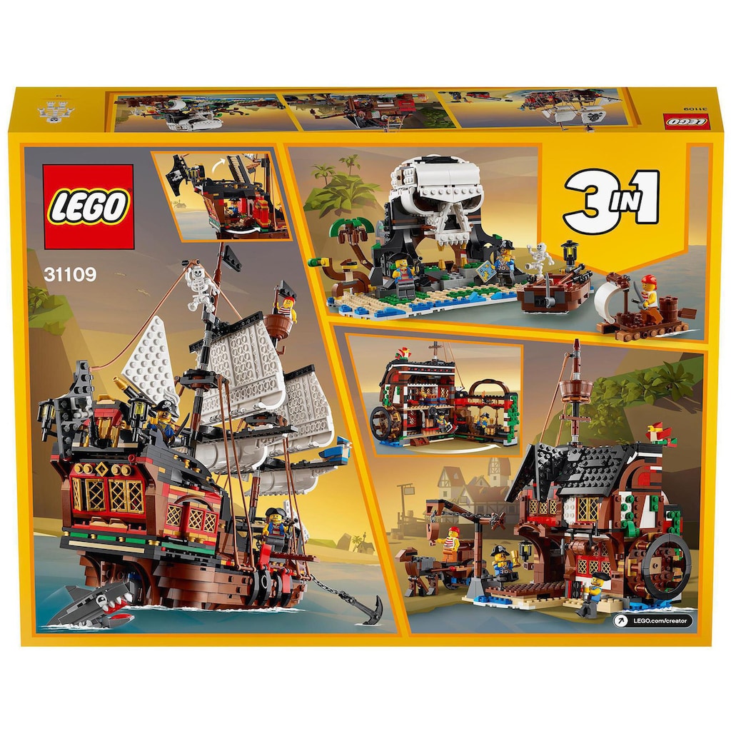 LEGO® Konstruktionsspielsteine »Piratenschiff (31109), LEGO® Creator 3in1«, (1264 St.)