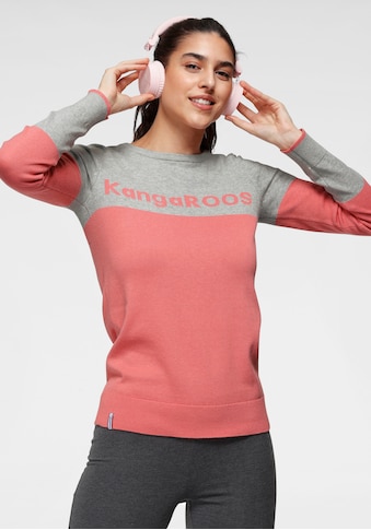 KangaROOS Rundhalspullover, mit Colour-Blocking und großem Logo-Schriftzug kaufen