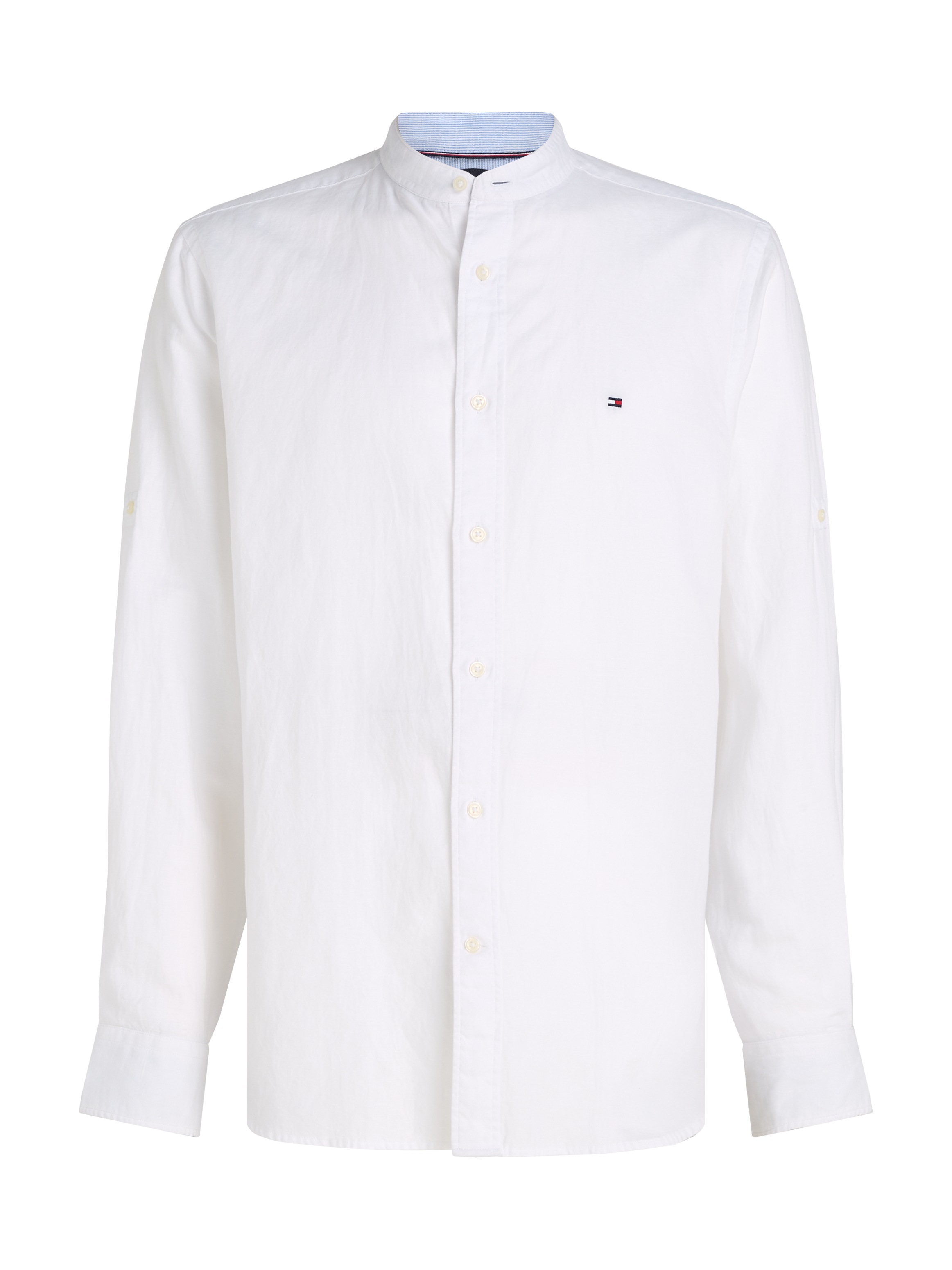 Tommy Hilfiger Langarmhemd »LINEN BLEND MAO COLLAR SHIRT«