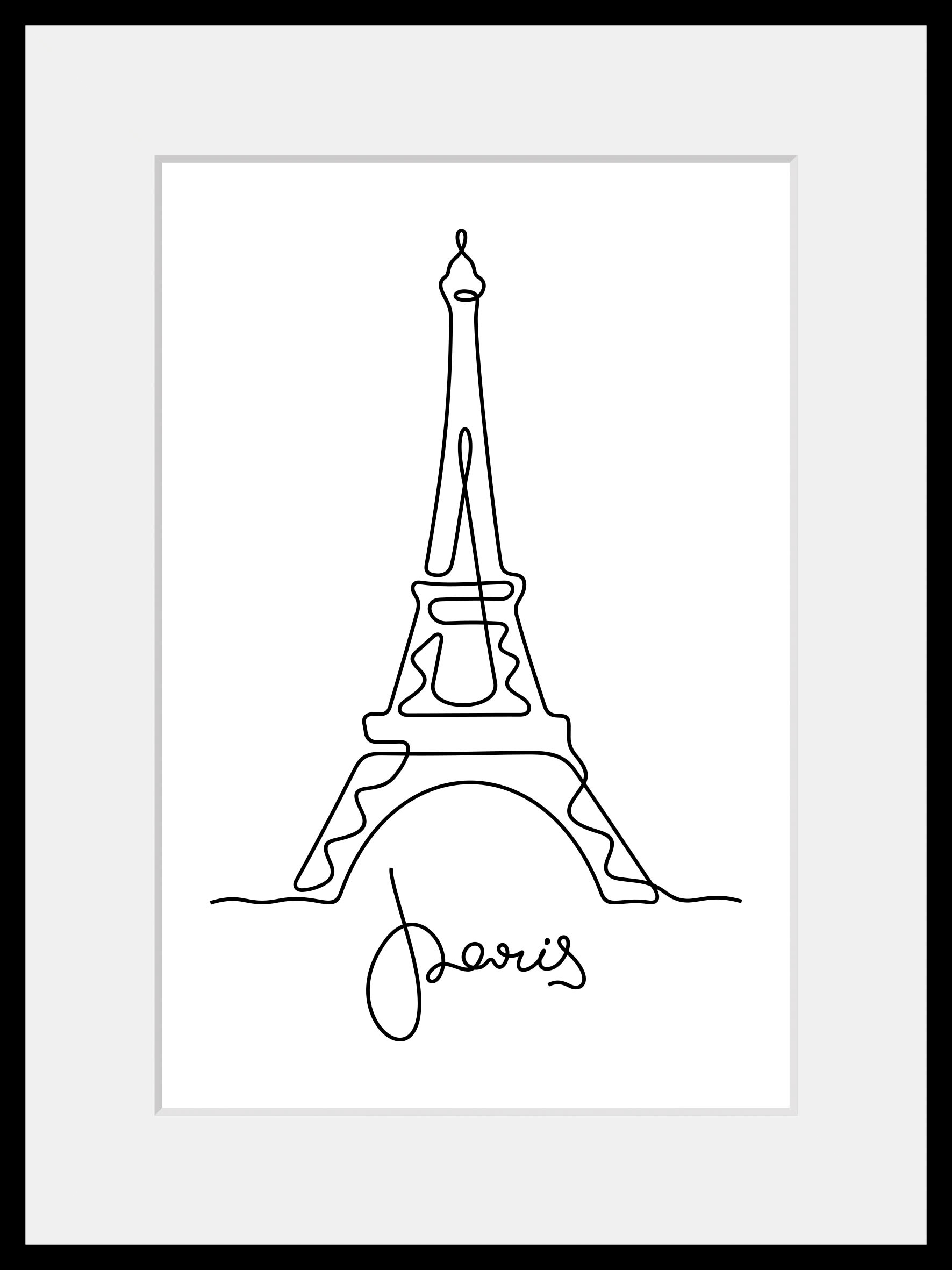 queence Bild »Stadt der Liebe« Frankreich | Gebäude | Kunst | Paris | Schriftzug | Schwarz-Weiß 1 Stk. tlg. HD Premium Poster-Druck inkl. Holzrahmen