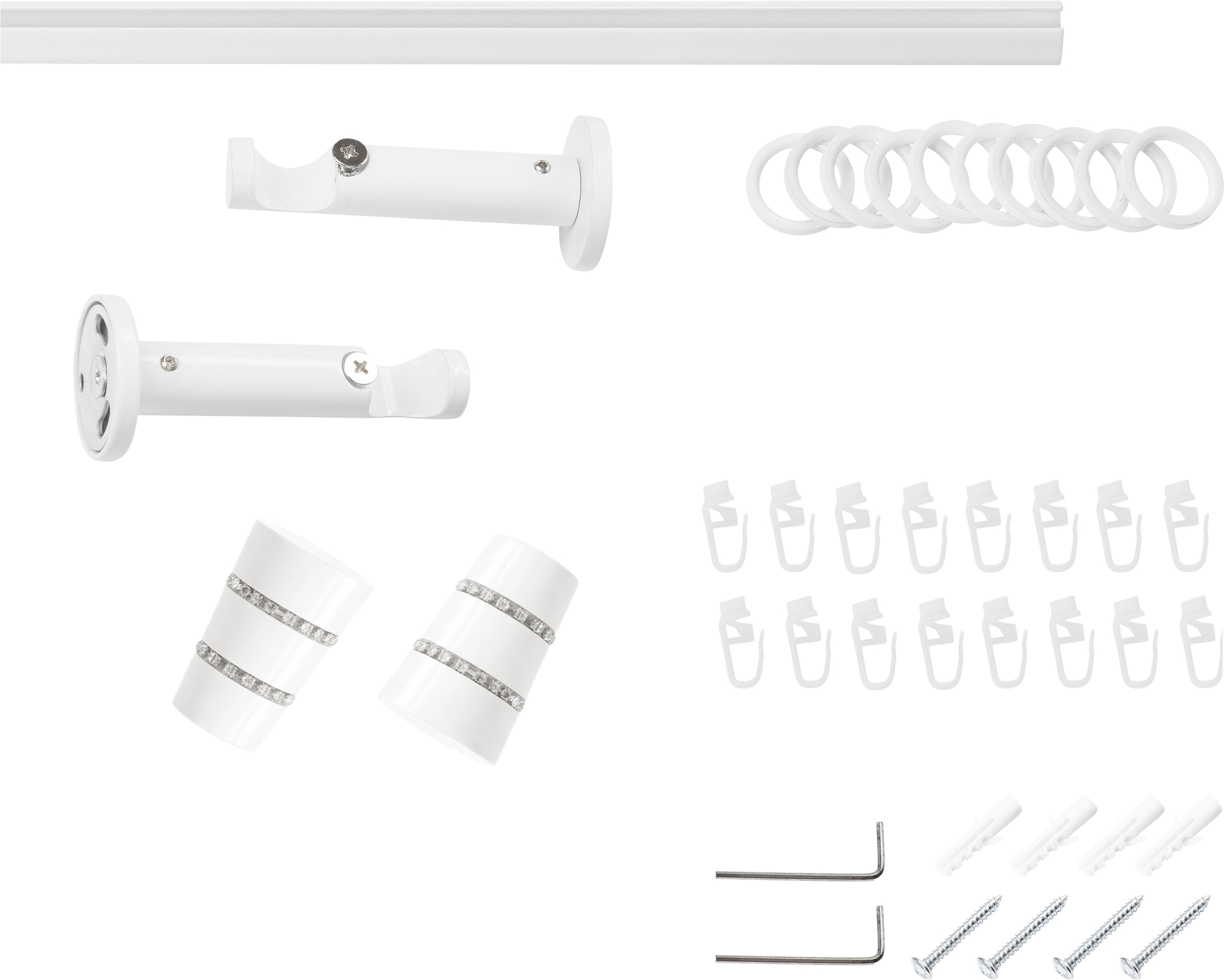 SN DECO GROUP Gardinenstange Ø 19 mm 1 läufig-läufig Fixmaß;kürzbar