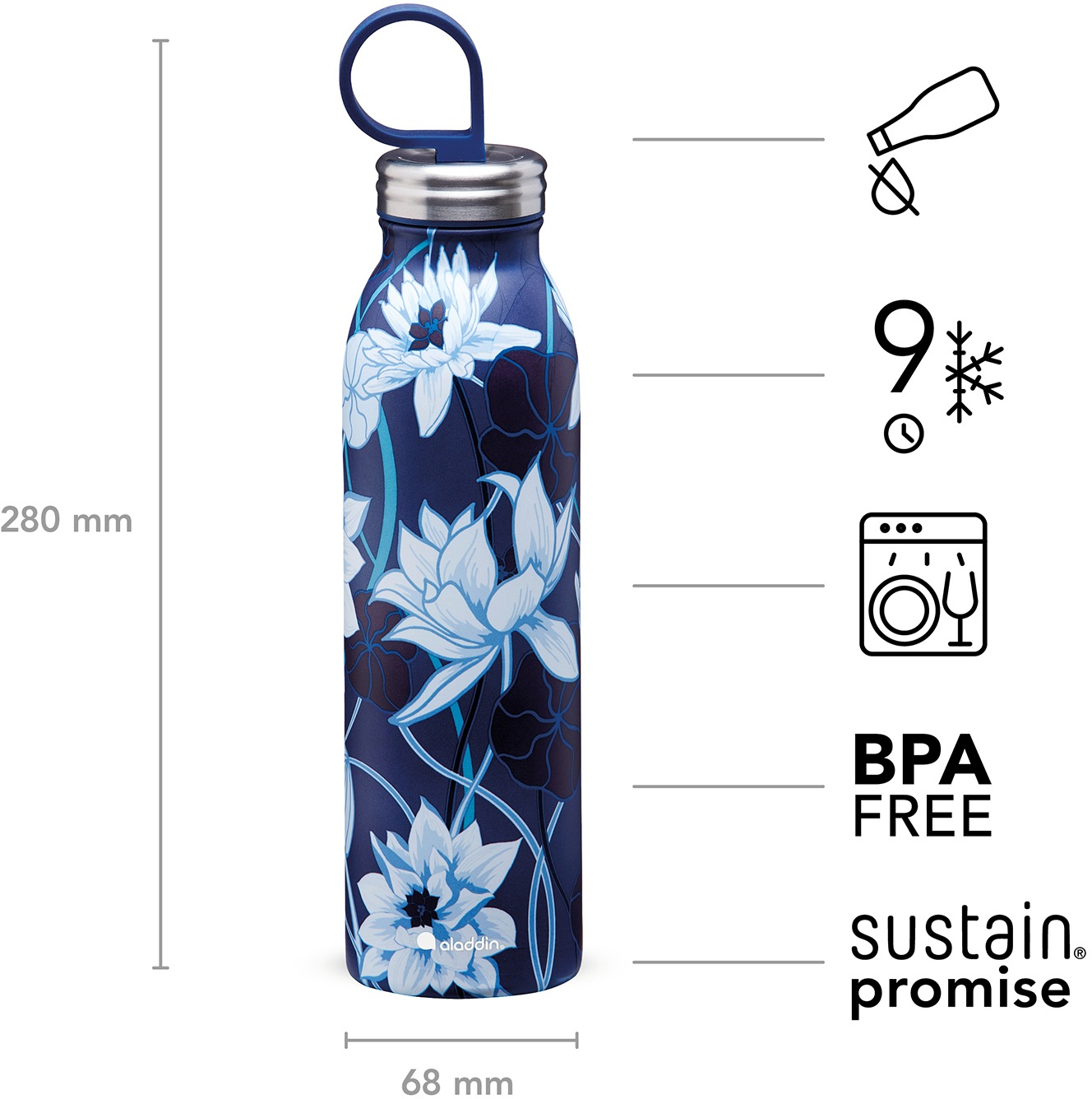 aladdin Isolierflasche »Chilled Thermavac™ Style«, (2 tlg.), Naito Design, 0,55 Liter, spülmaschinengeeignet