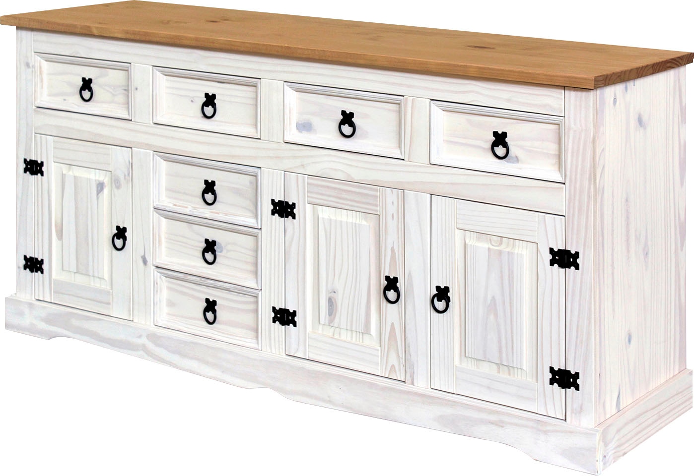 Home affaire Sideboard, Kommode, Ziergriffe und Scharniere aus Metall