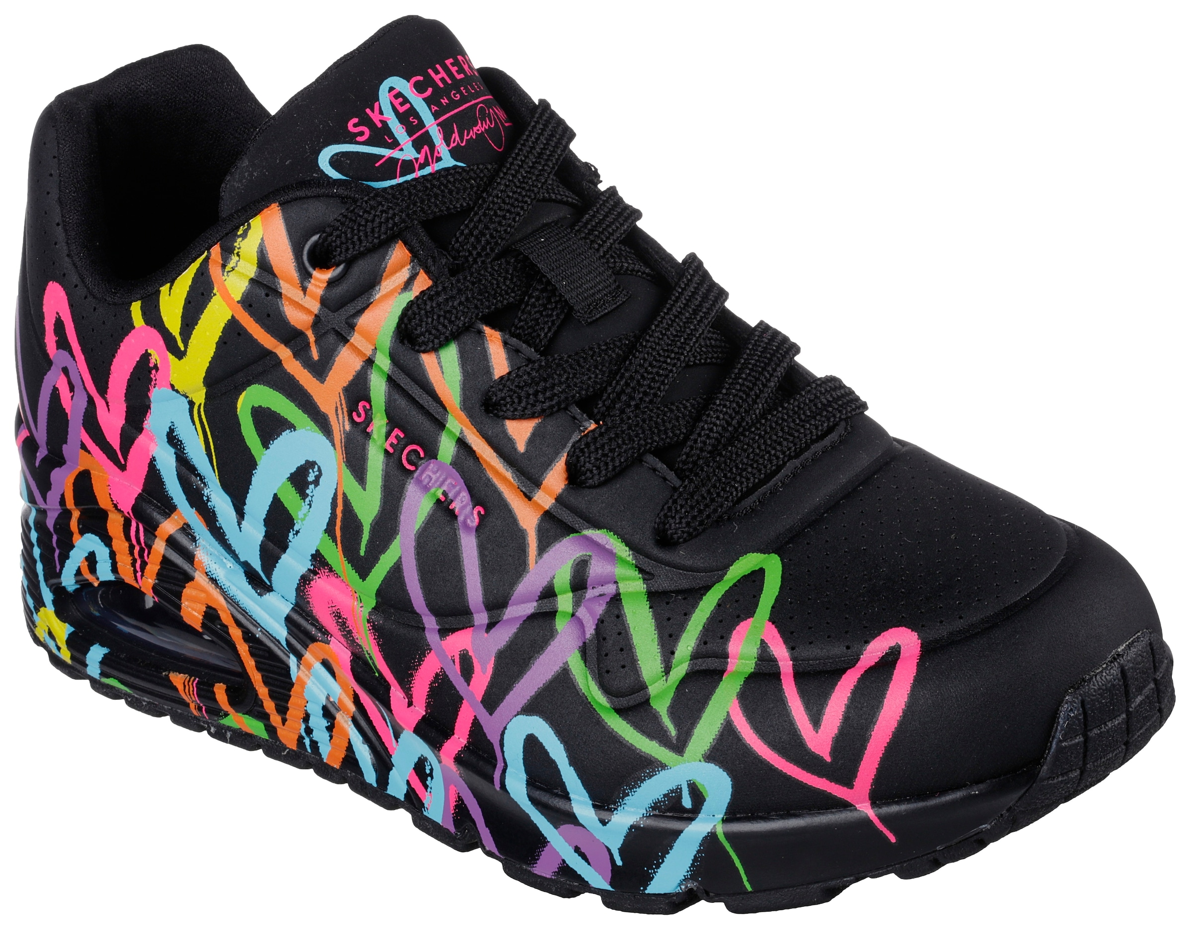 Skechers Sneaker »UNO - HIGHLIGHT LOVE«, Freizeitschuh, Halbschuh, Schnürschuh mit Herzchen-Print