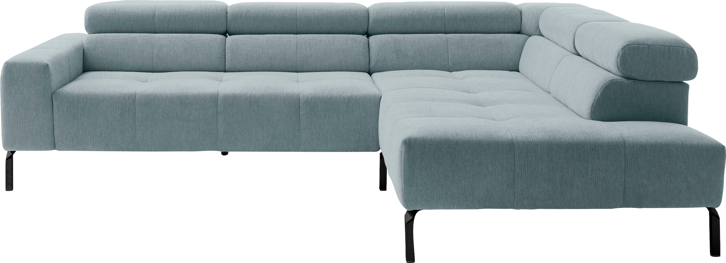 Home affaire Ecksofa »Claya Move, L-Form, Kopf- & Rückenverstellung, Breite 282 cm« Moderne Steppung, weicher Polsteraufbau & saugroboterfreundliche Höhe