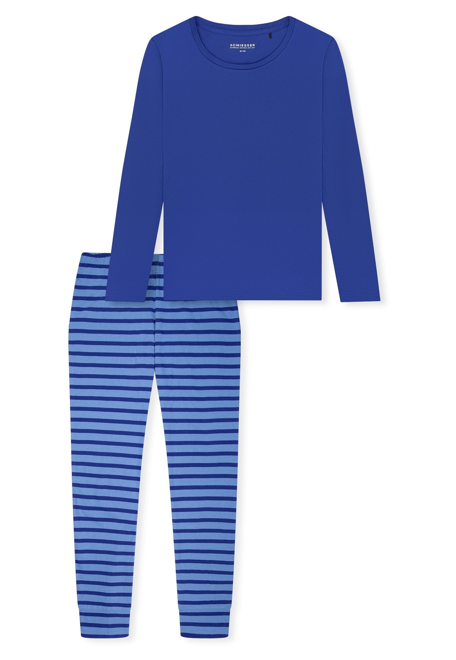 Schiesser Schlafanzug »Casual Essentials« 2 tlg. mit eingefasster, runder Halsausschnitt