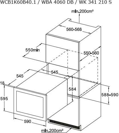 Amica Einbauweinkühlschrank »WK 341 210 S«, für 40 St. Standardflaschen á 075l, LED-Beleuchtung
