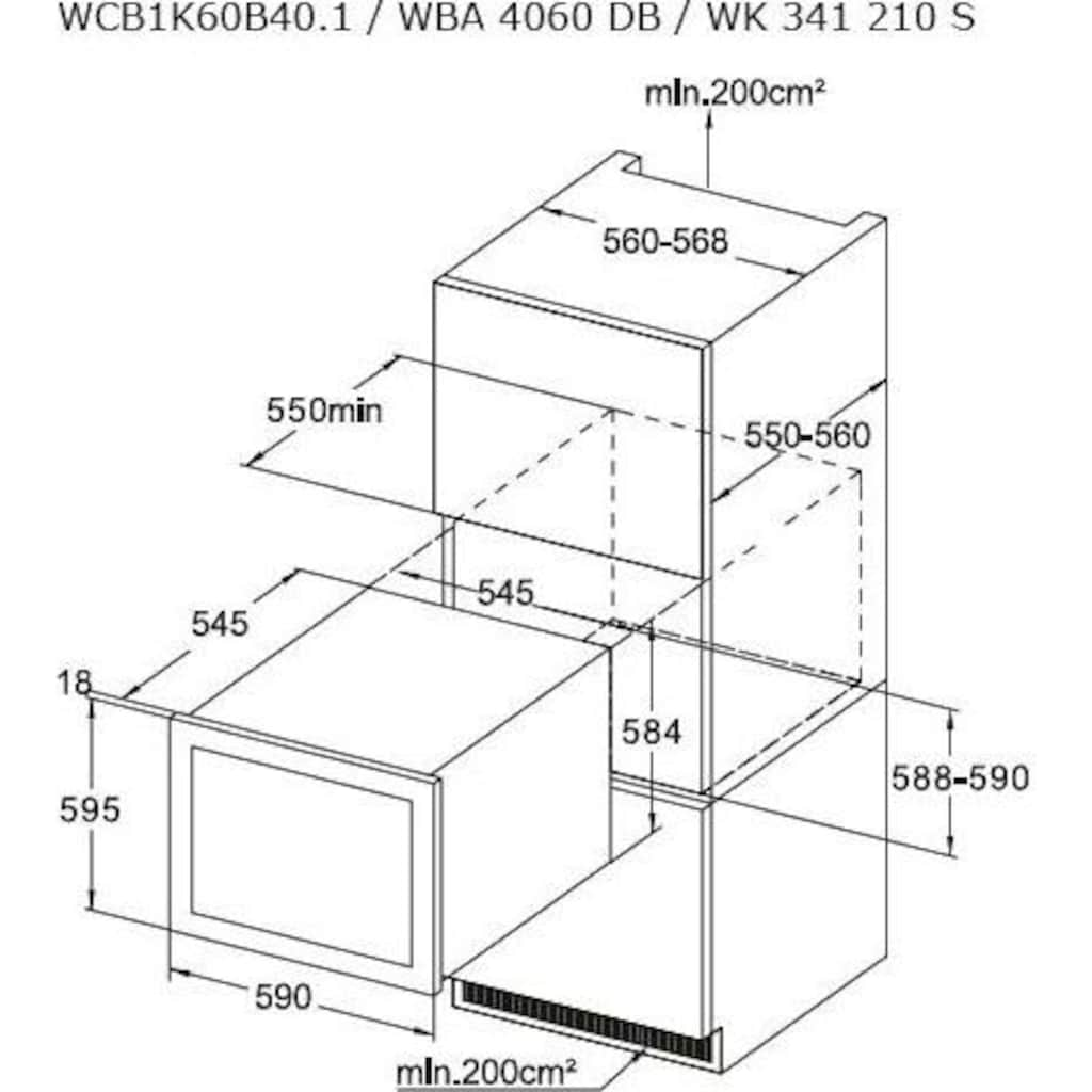 Amica Einbauweinkühlschrank »WK 341 210 S«, für 40 Standardflaschen á 075l