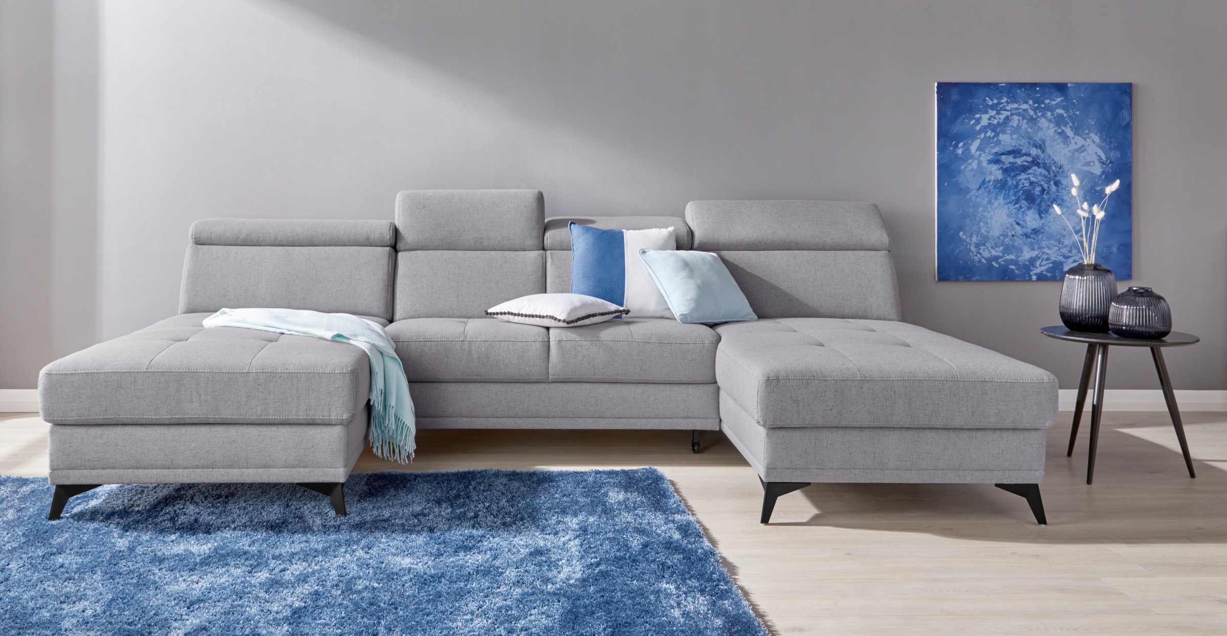 Home affaire Wohnlandschaft »Cardiz U-Form« inkl.Kopfteilverstellung und Fe günstig online kaufen