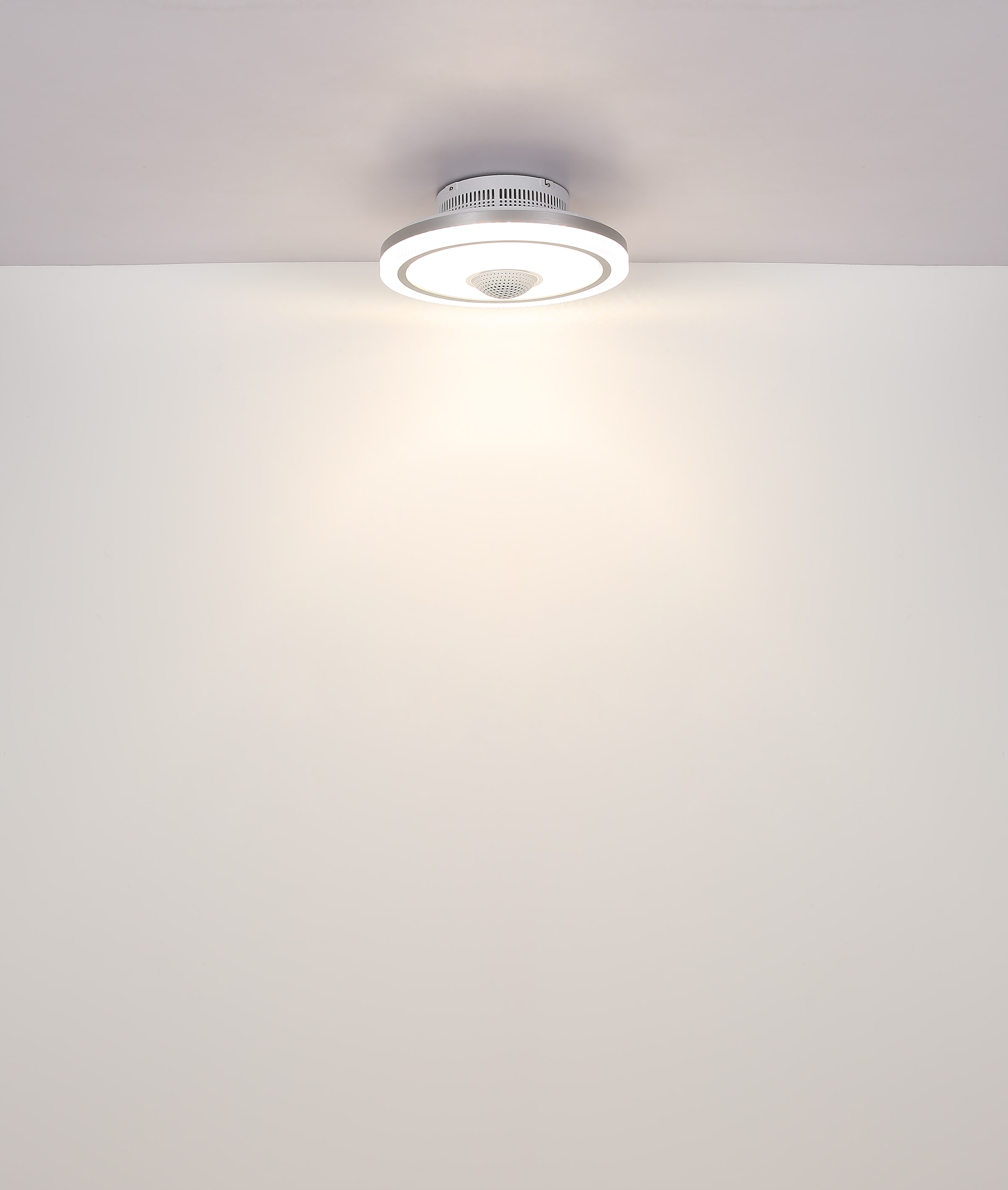 GLOBO LIGHTING Deckenleuchte »SHELLY« LED-Modul 1 Stk. warmweiß - kaltweiß Ventilator weiß Kristalleffekt Funktionen elegant Wohnraum