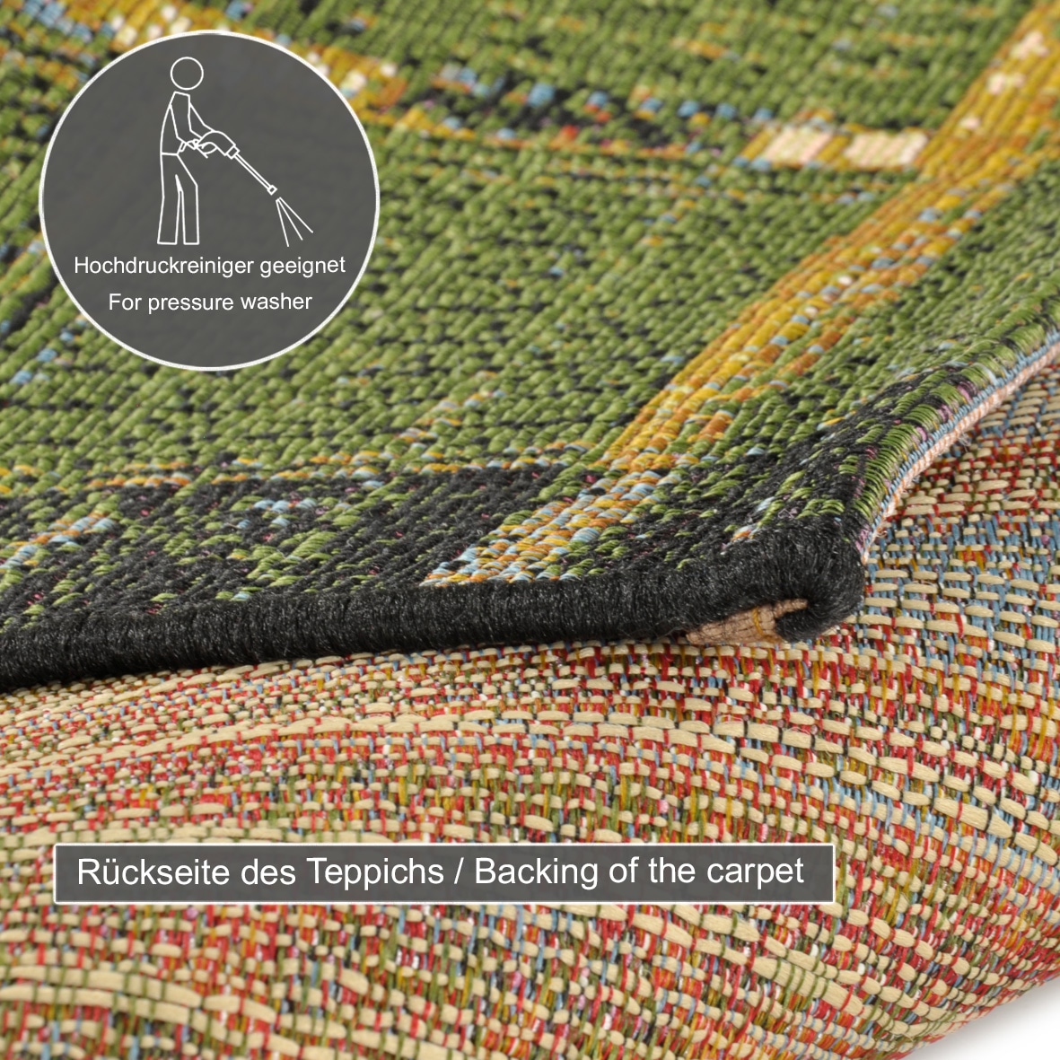Gino Falcone Teppich »Outdoor-Africa 38«, rechteckig, 5 mm Höhe, Flachgewebe, Ethno Style, In- und Outdoor geeignet