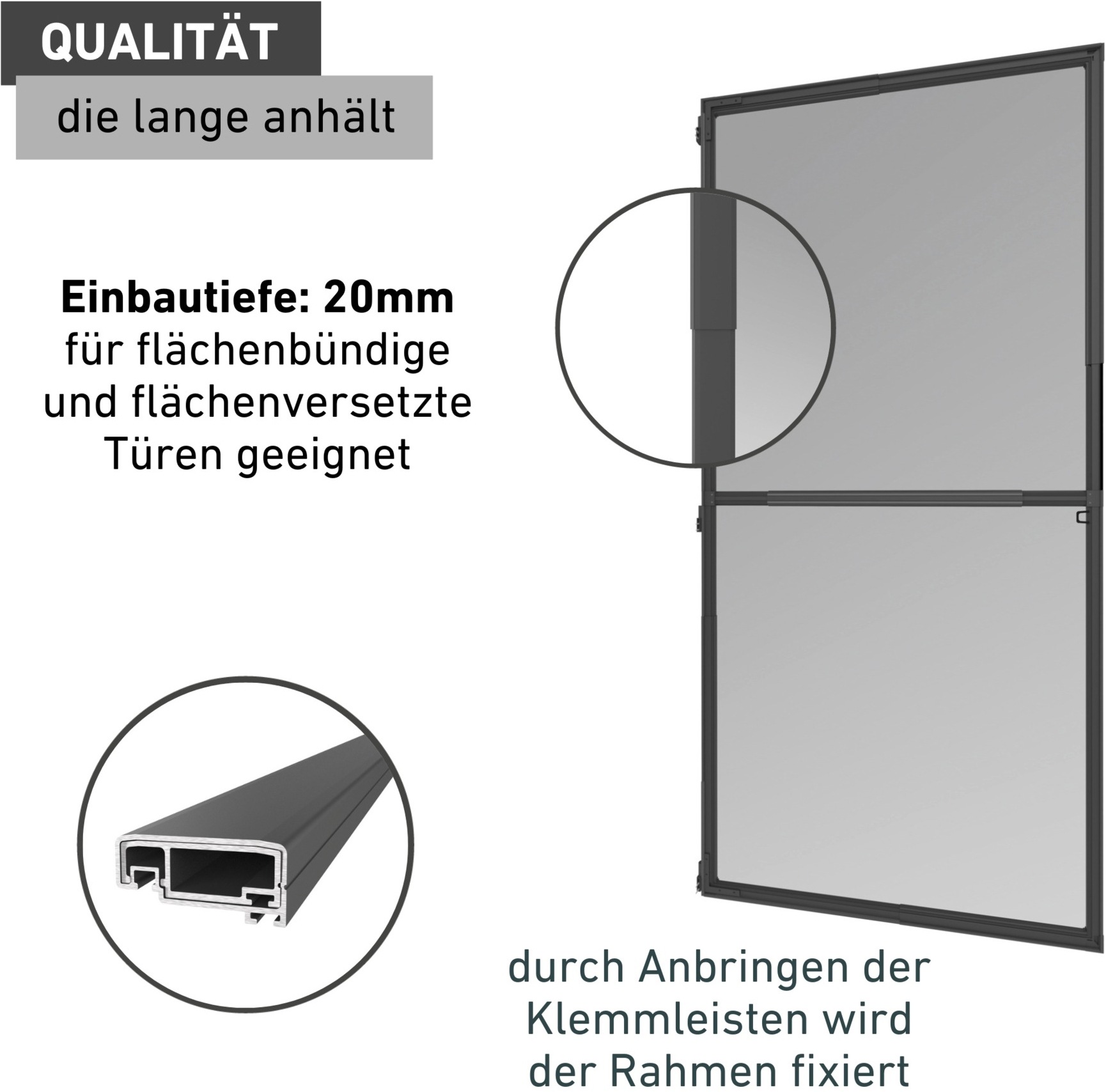 Windhager Insektenschutz-Tür »Teleskop, Fliegengitter für Balkontüren und Terrassentüren« Fliegengitter in weiß oder anthrazit erhältlich, 100 x 210 cm