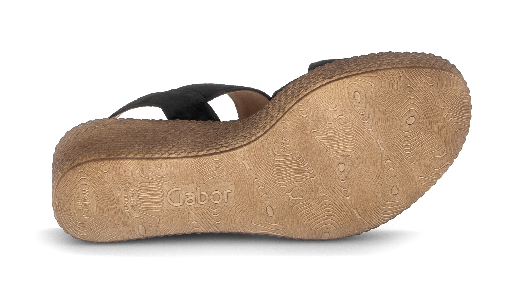 Gabor Keilsandalette  , Sommerschuh, Riemchensandale mit auffälliger Zierschnalle