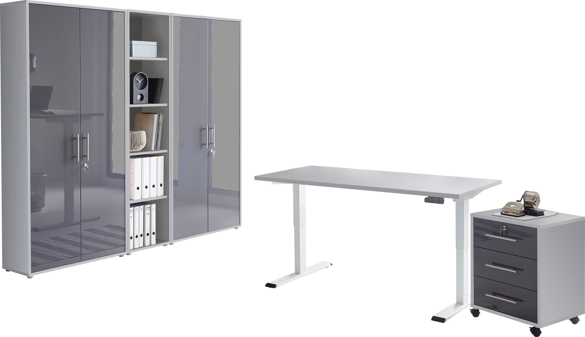 BMG Möbel Büromöbel-Set »Tabor«, (Set, 5 tlg.), mit elektrisch höhenverstel günstig online kaufen