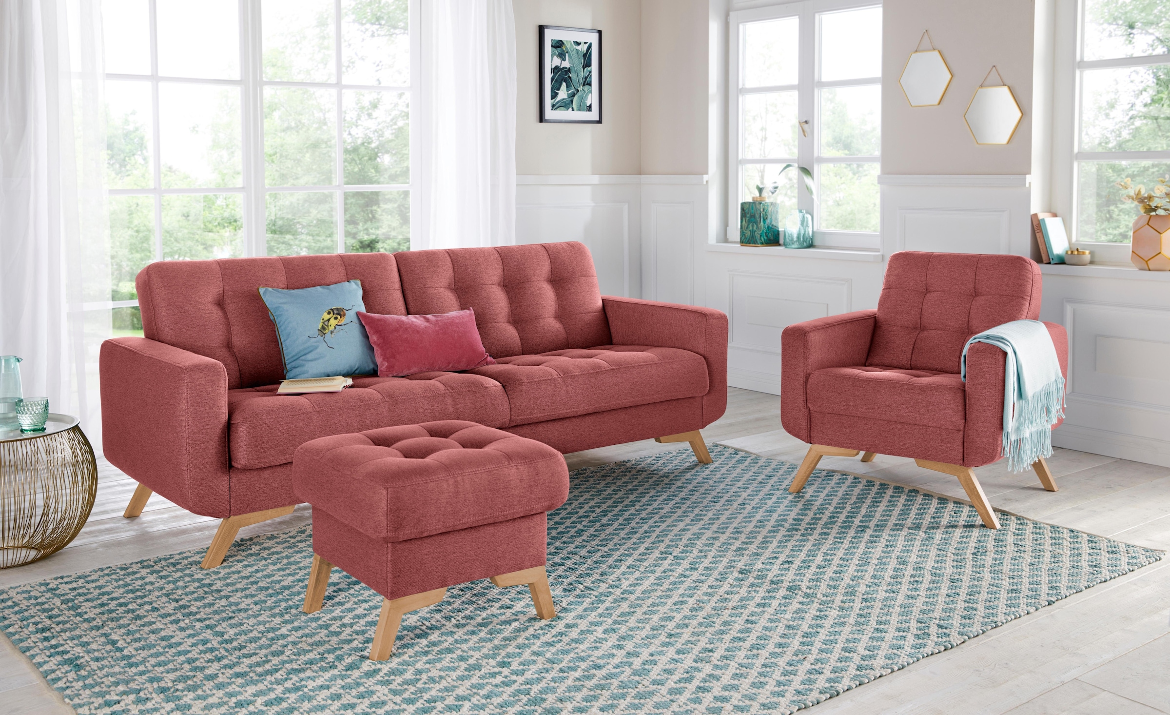 exxpo - sofa fashion Sessel »Fiord, Loungesessel«, aktuelles Design, tolle Detailverarbeitung im Sitz und Rücken
