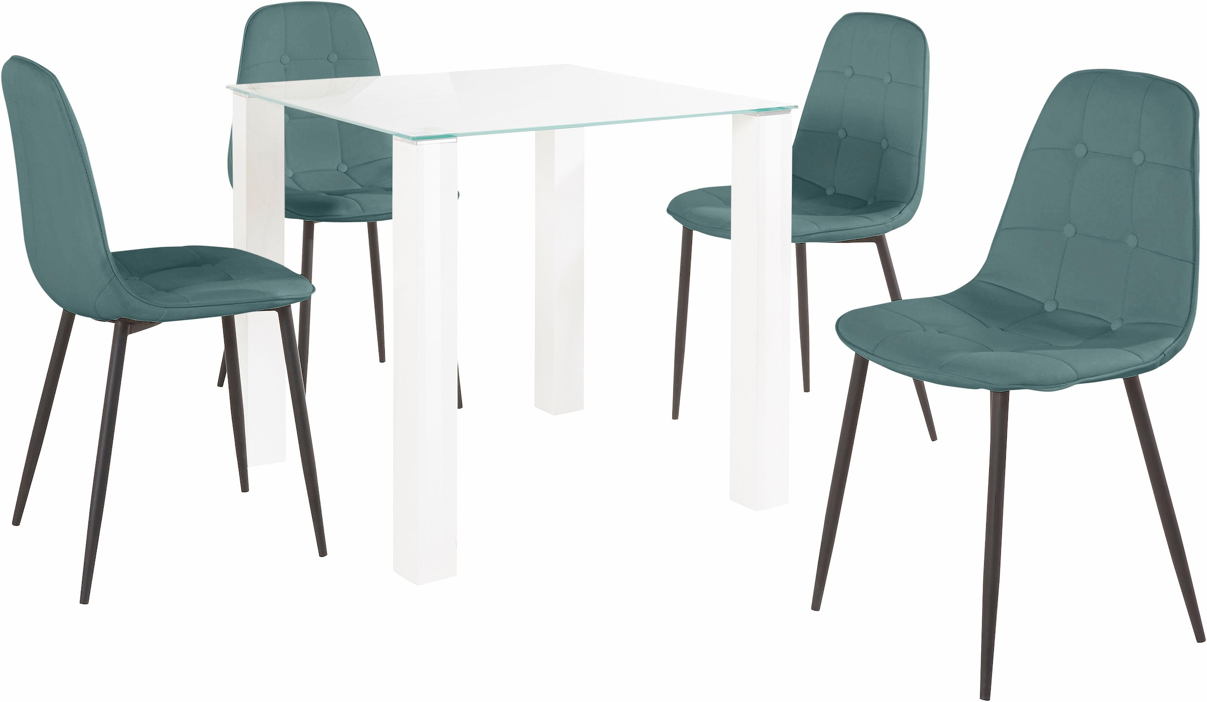 INOSIGN Essgruppe, (Set, 5 tlg.), mit Glastisch, Breite 80 cm