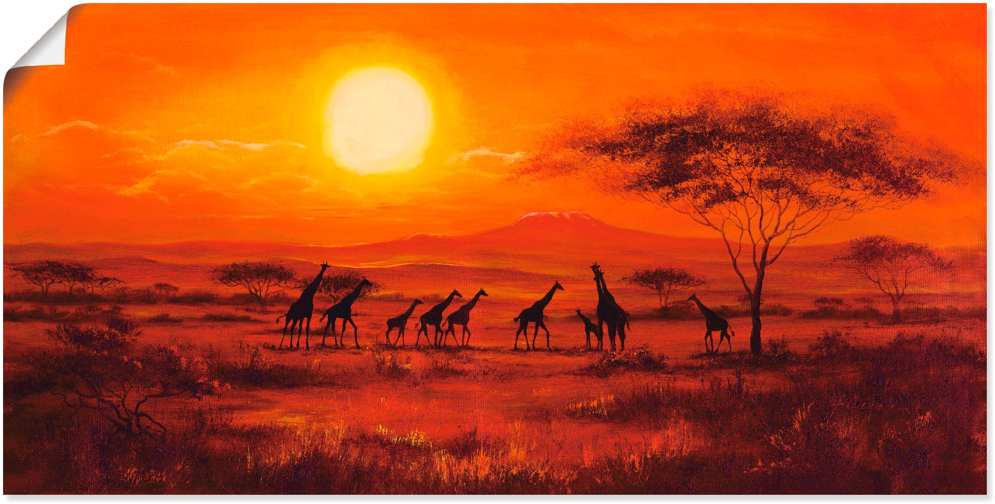 Artland Wandbild »Giraffenherde«, Afrika, (1 St.), als Poster, Wandaufklebe günstig online kaufen