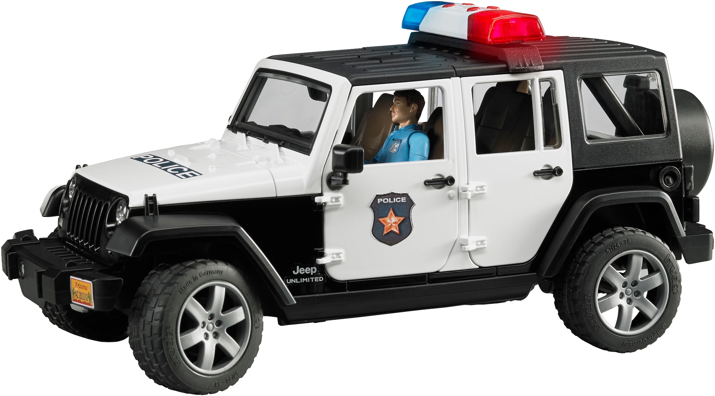 Bruder® Spielzeug-Auto »Jeep Wrangler Rubicon Unlimited Polizei/Figur/L+S (02526)«