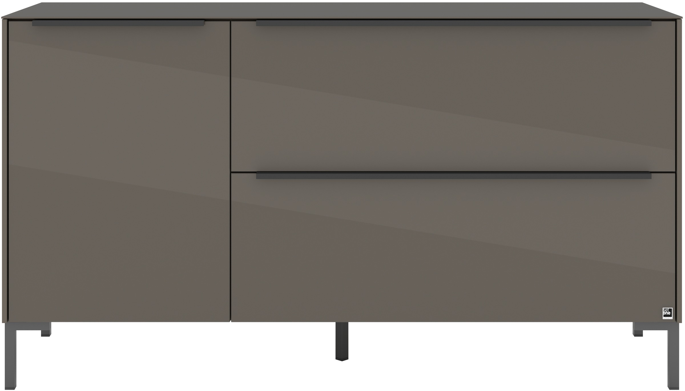 set one by Musterring Lowboard »Reno« 1 Stk. tlg. Mit Winkelfuß in diversen Farben, 77 cm Höhe & Farbauswahl