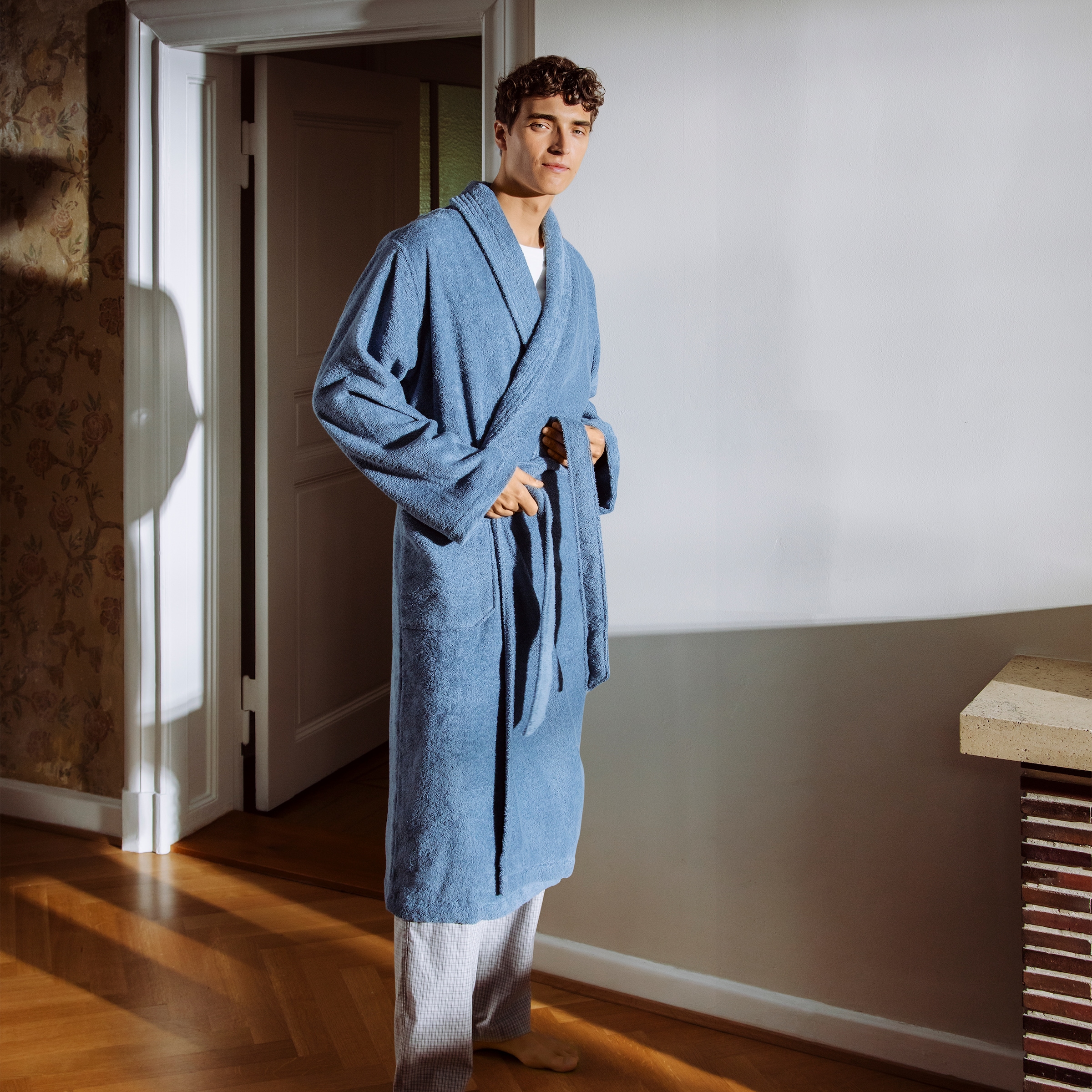 Möve Unisex-Bademantel »Basic« 1 Stk. mit Schalkragen