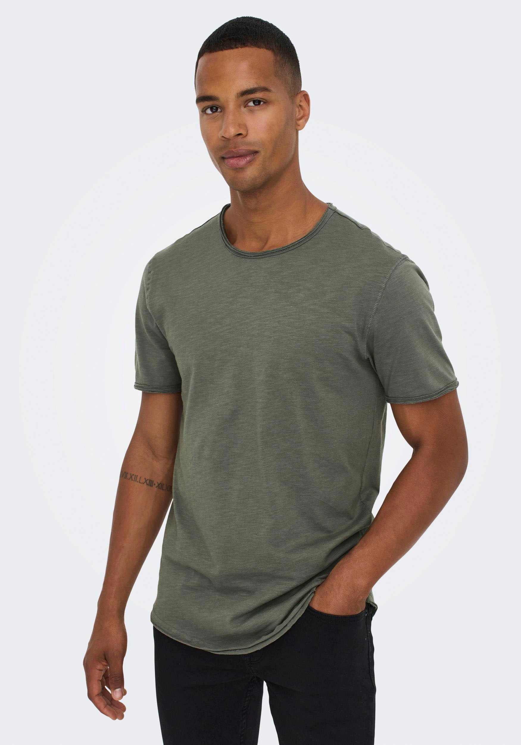 ONLY & SONS Rundhalsshirt »ONSBENNE LONGY SS TEE NF 7822 NOOS«