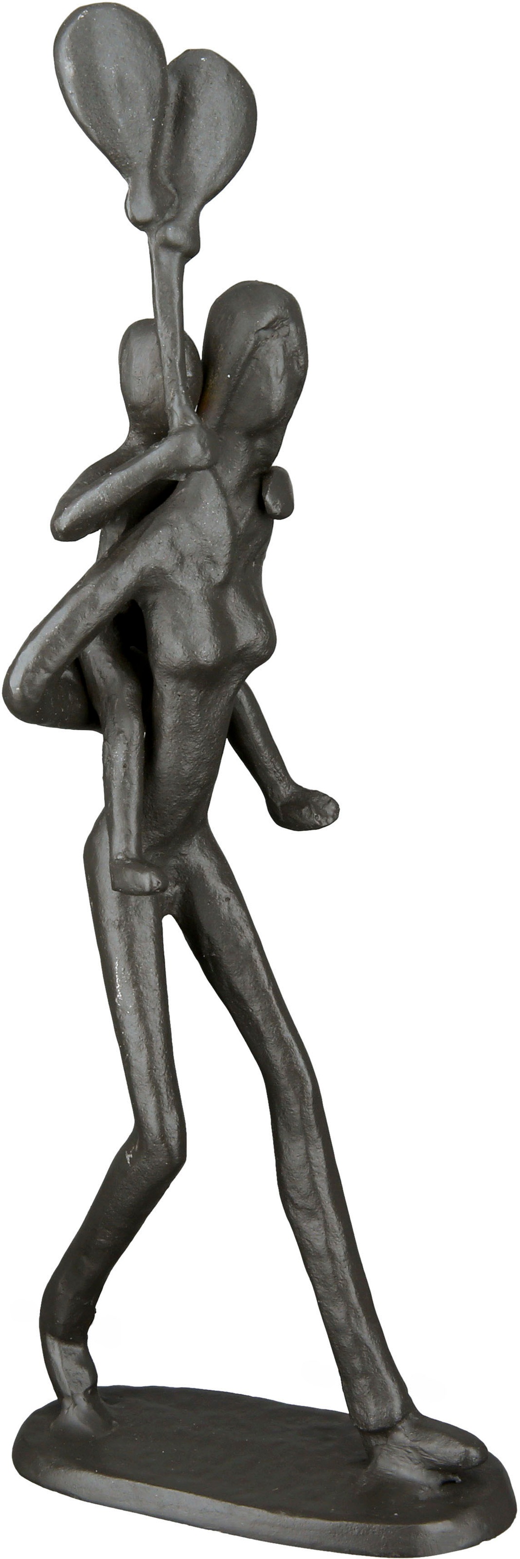 Casablanca by Gilde Dekofigur »Design Skulptur Huckepack, braun«, Dekoobjekt, aus Metall, Höhe 23 cm, Frau mit Kind, Wohnzimmer