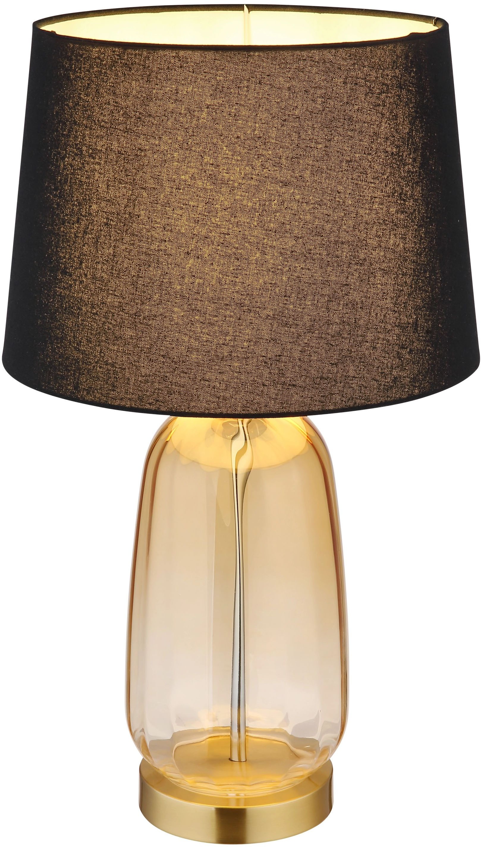 GLOBO LIGHTING Tischleuchte »CLASSY« E27 1 Stk. Design Tischlampe, Wohnzimmer, Schlafzimmer, Flur, Textilschirm