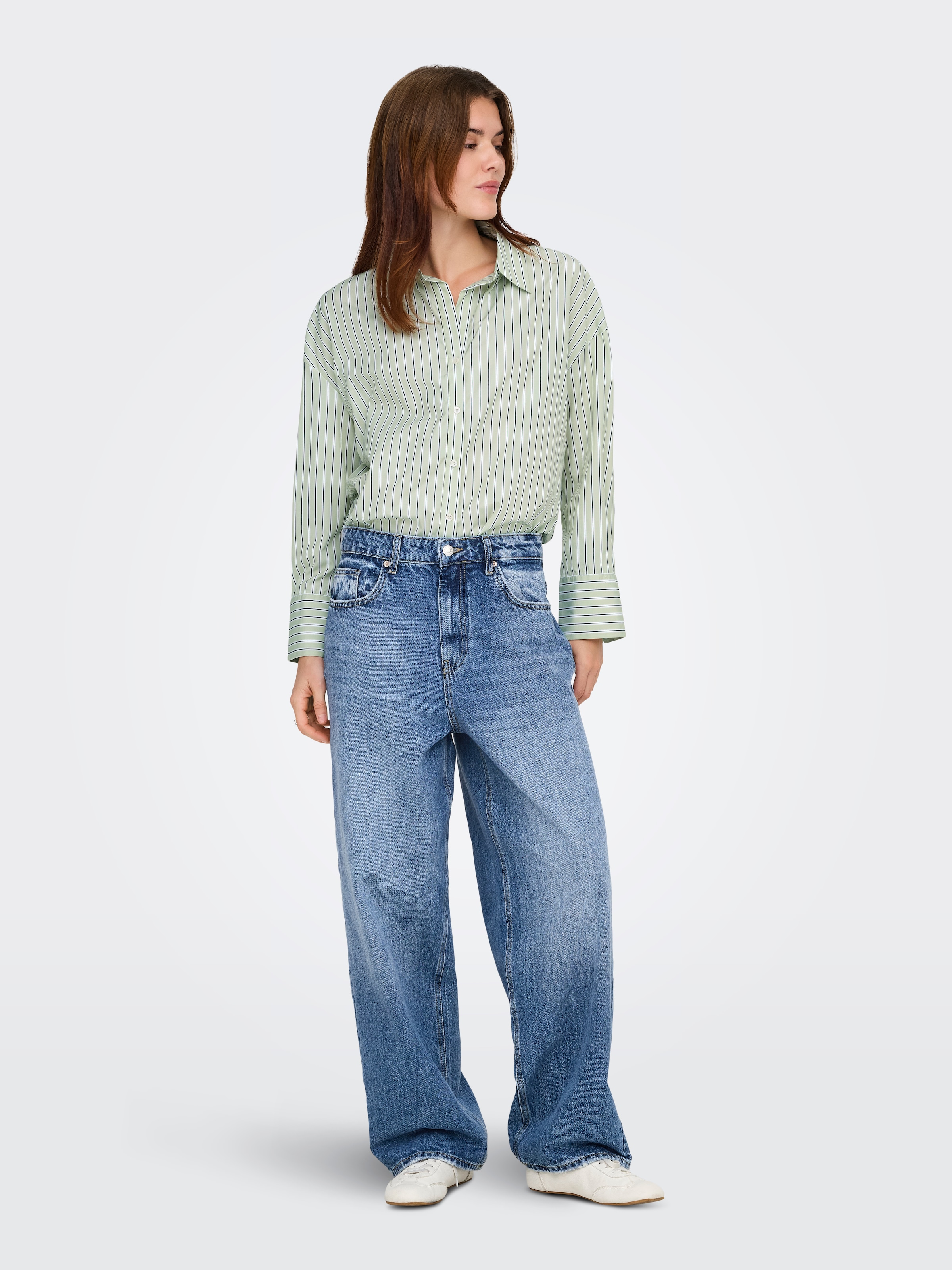 ONLY Hemdbluse »ONLOREGON ALVA LS REG SHIRT NOOS WVN« Materialmix, regular fit