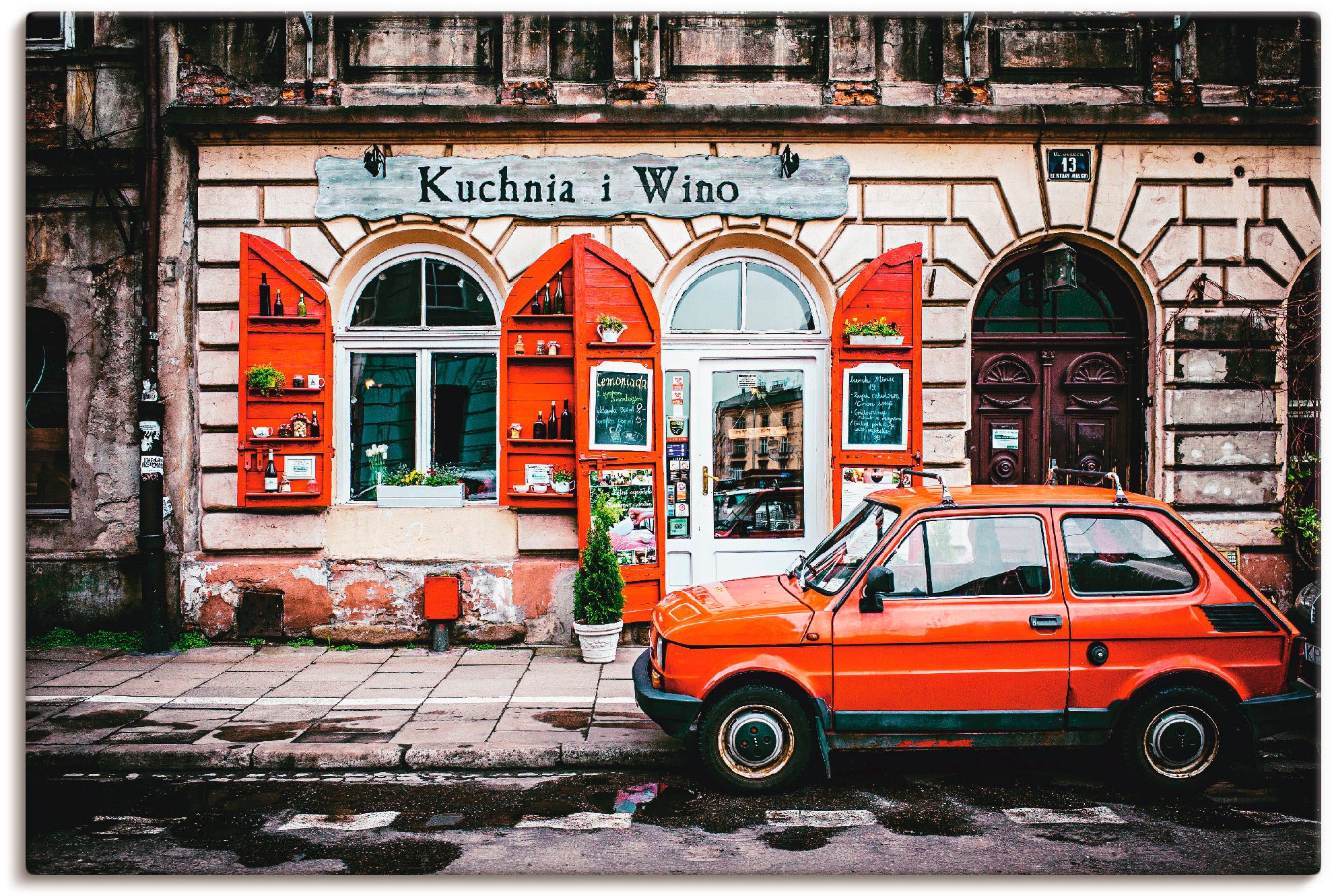 Artland Leinwandbild "Kuchnia i Wino in Kraków", Auto, (1 St.), auf Keilrah günstig online kaufen